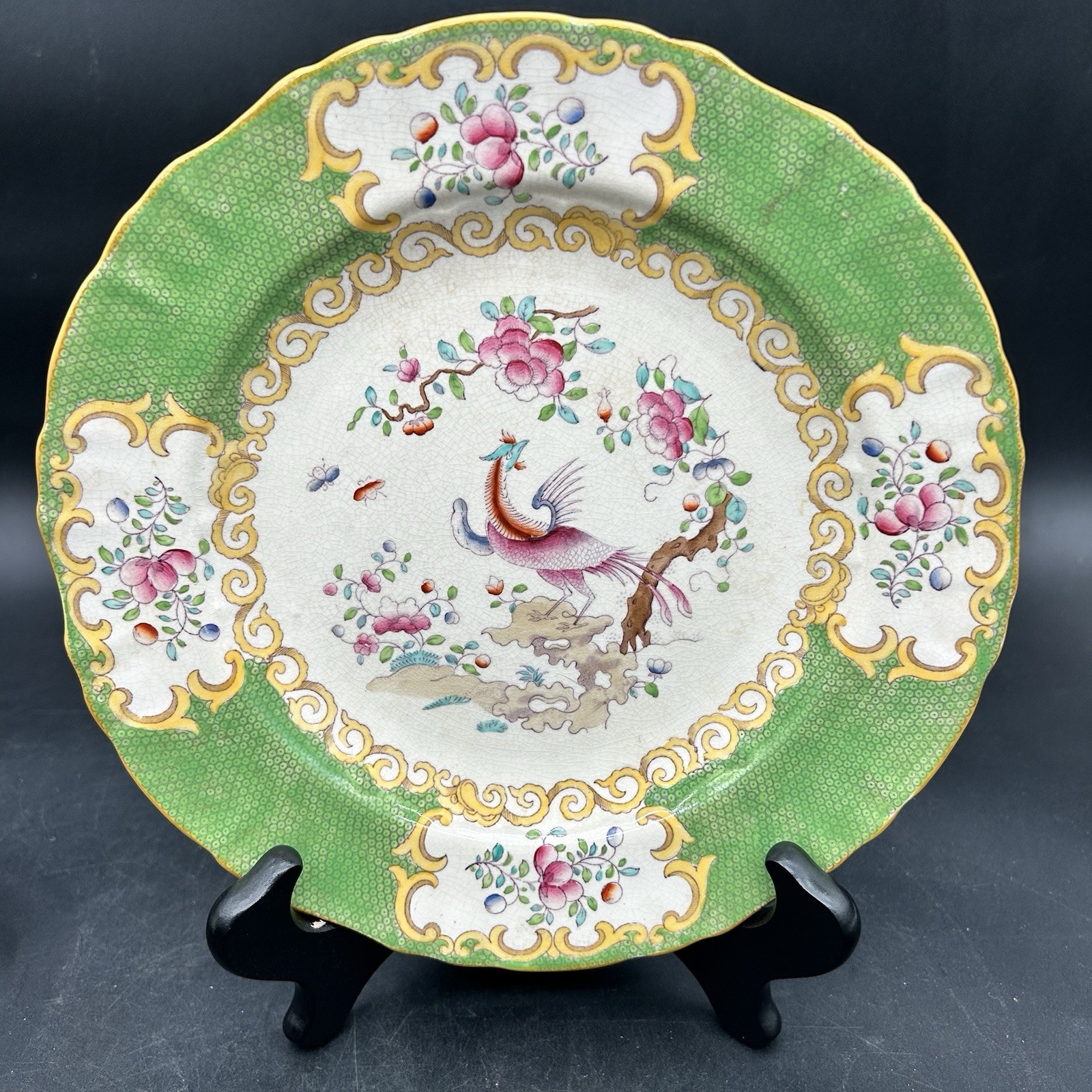 Mintons Cockatrice Green Pedestal Plate 9 1/4\ Mintons Cockatrice Green Pedestal Plate 9 1/4\