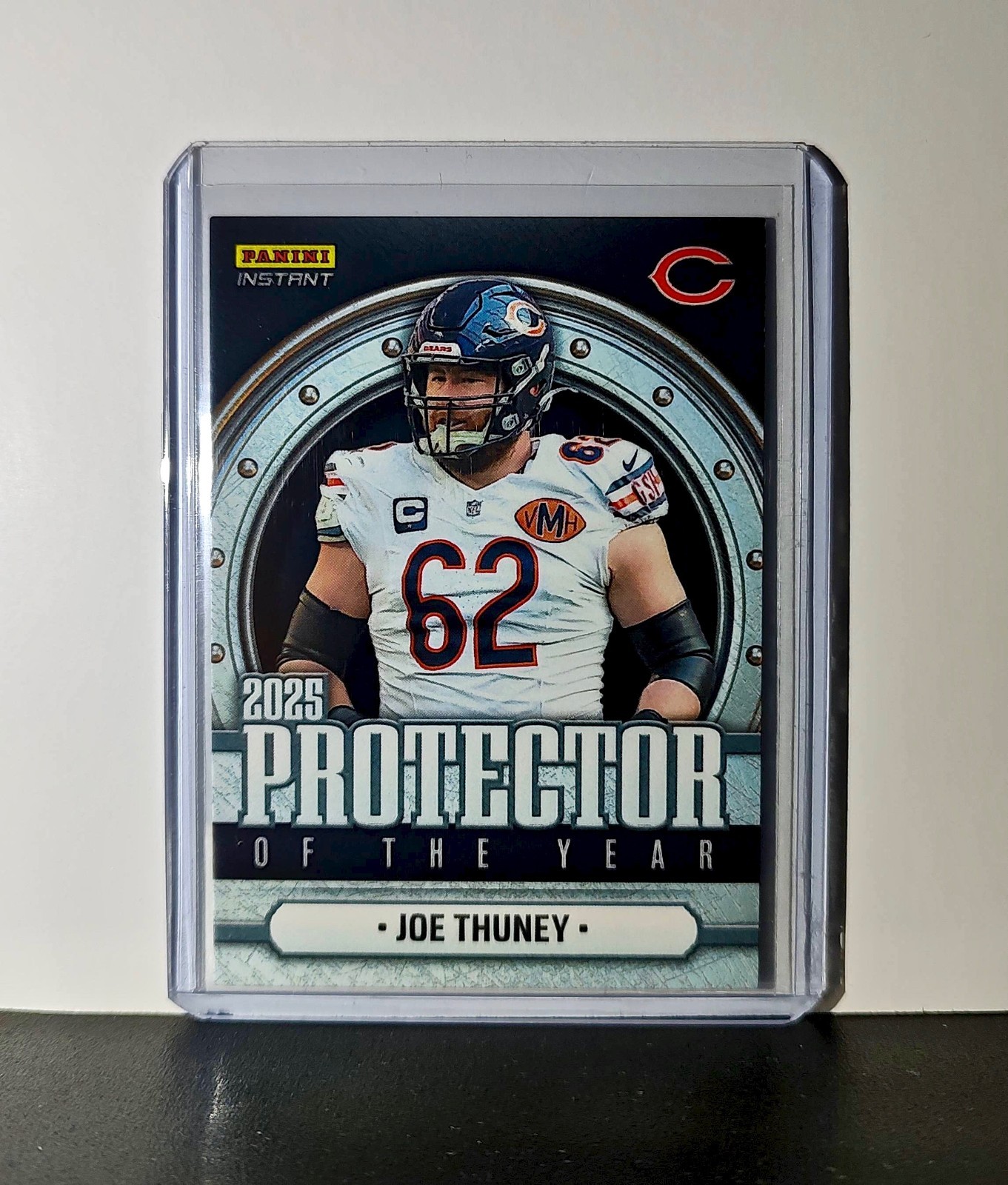 Joe Thuney 2025 Panini NFL Protector of the Year Football Card Bears 1 of 220 Joe Thuney 2025 Panini NFL Protector of the Year Football Card Bears 1 of 220
