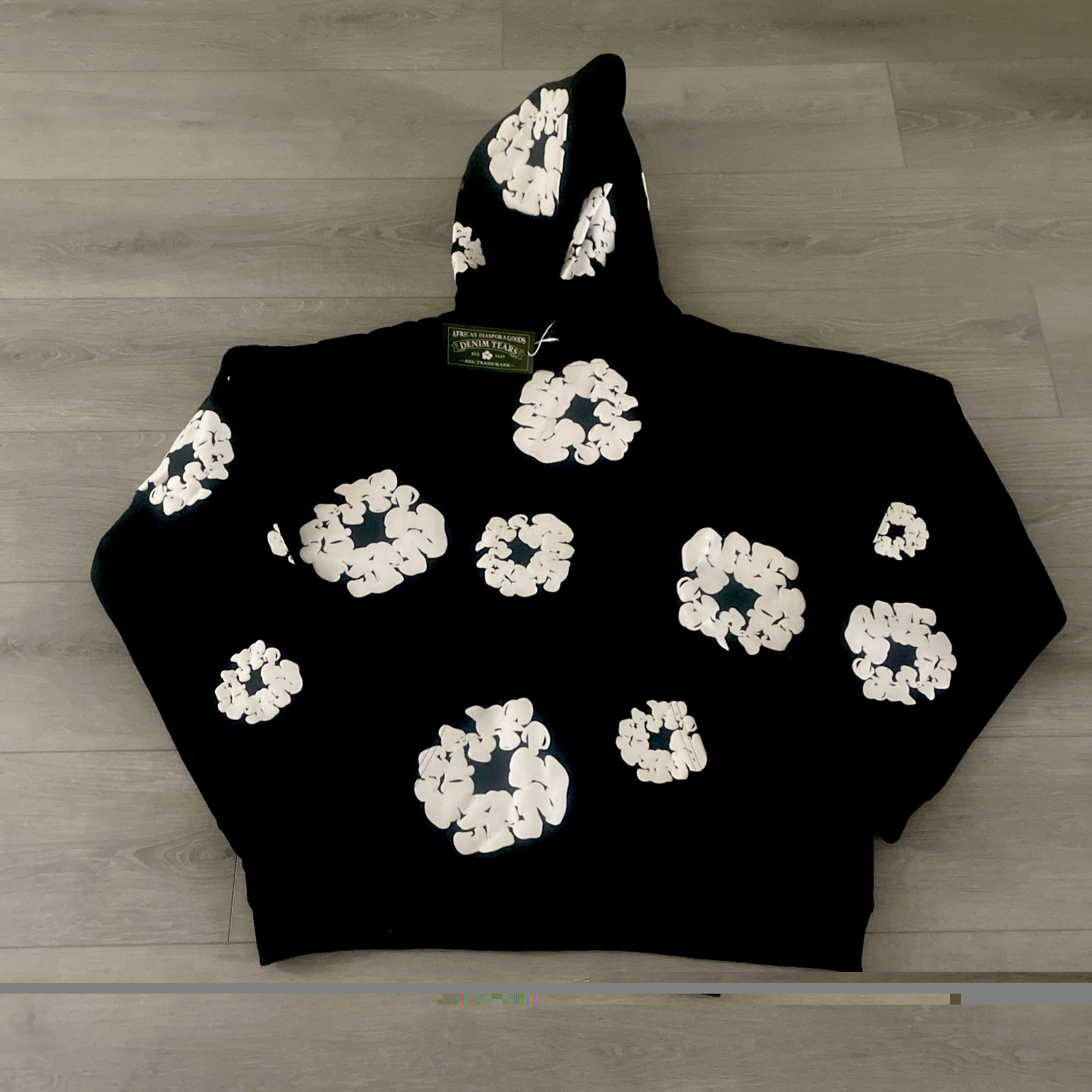 *100% Authentic Brand New* Denim Tears Cotton Wreath Hoodie Black Large 
