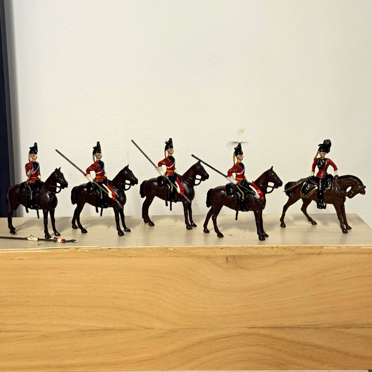 W. Britain Set No. 33 16th/5th Lancers Lead Cavalry Toy Soldier Set w/ Box 1940