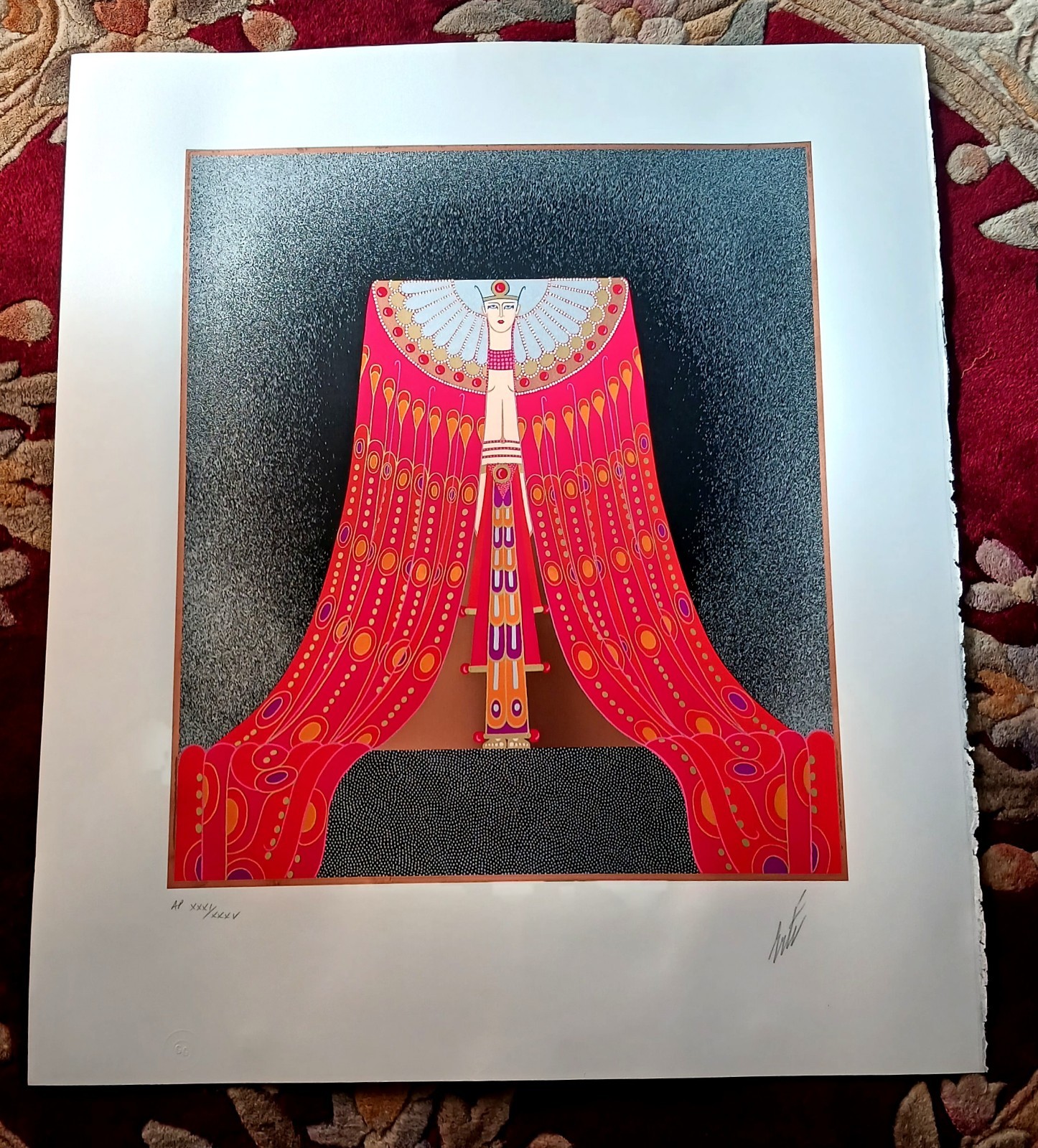 Erte Screenprint Poster RED SEA Signed Numbered AP 31/35 Gallery Mark 1985 26x22