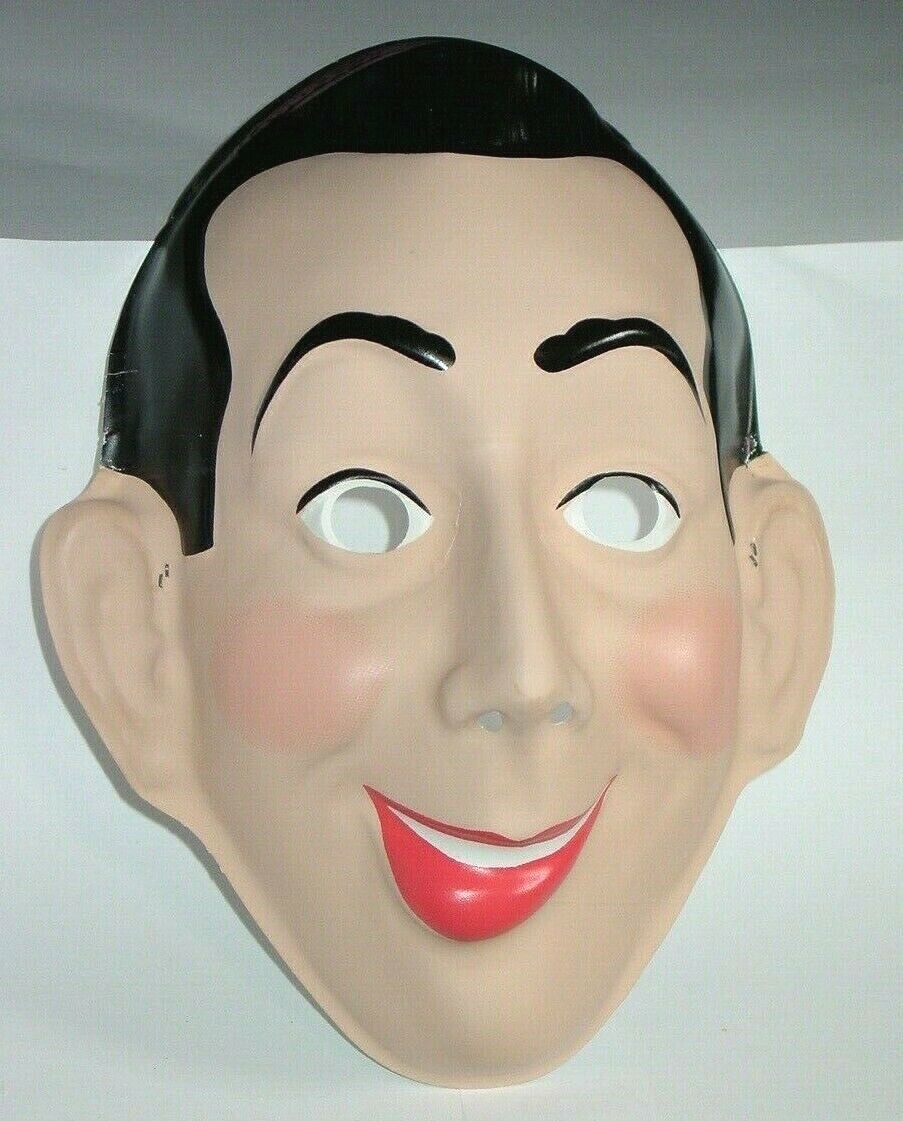PEE WEE HERMAN 1987 VINTAGE COSTUME HALLOWEEN MASK NOS NEW OLD STOCK -NICE