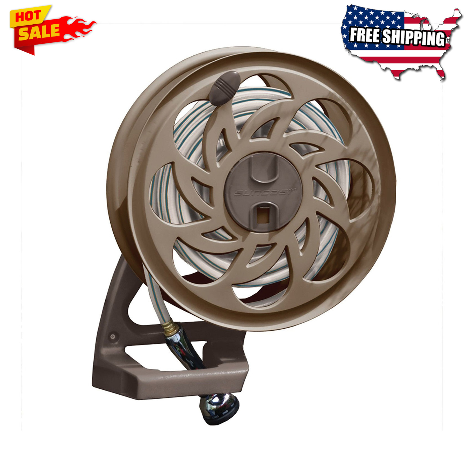 Suncast CPLSTA125B 125' Wall-Mounted Side Tracker Garden Hose Reel for 5/8\ Suncast CPLSTA125B 125' Wall-Mounted Side Tracker Garden Hose Reel for 5/8\