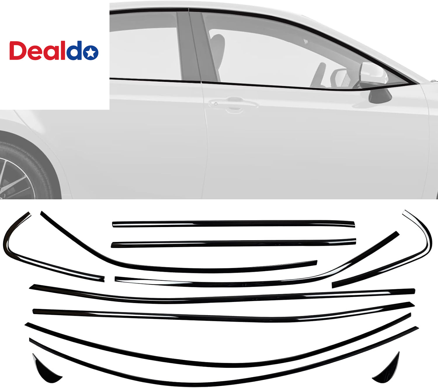 Black Window Trim Chrome Delete for Toyota Camry 2018 2024 Glossy