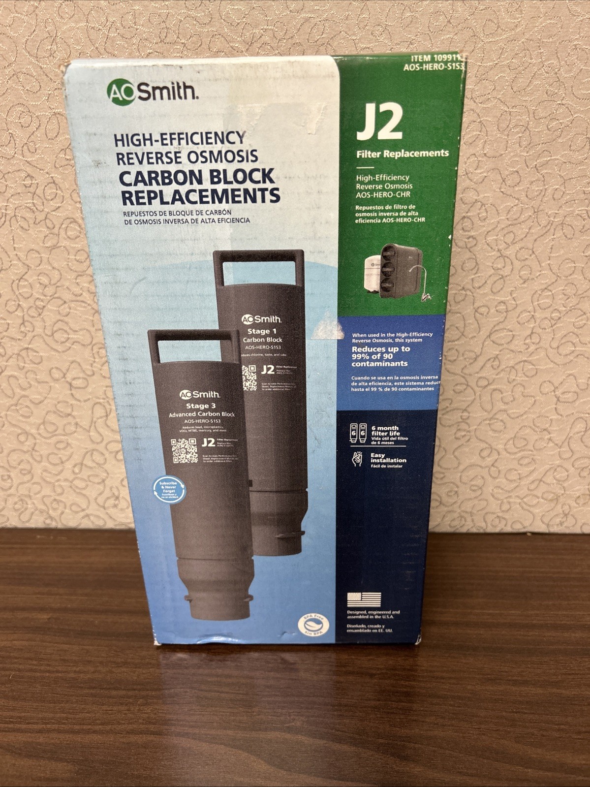 AO Smith Reverse Osmosis Carbon Block Filter Cartridges AOS-HERO-S1S3