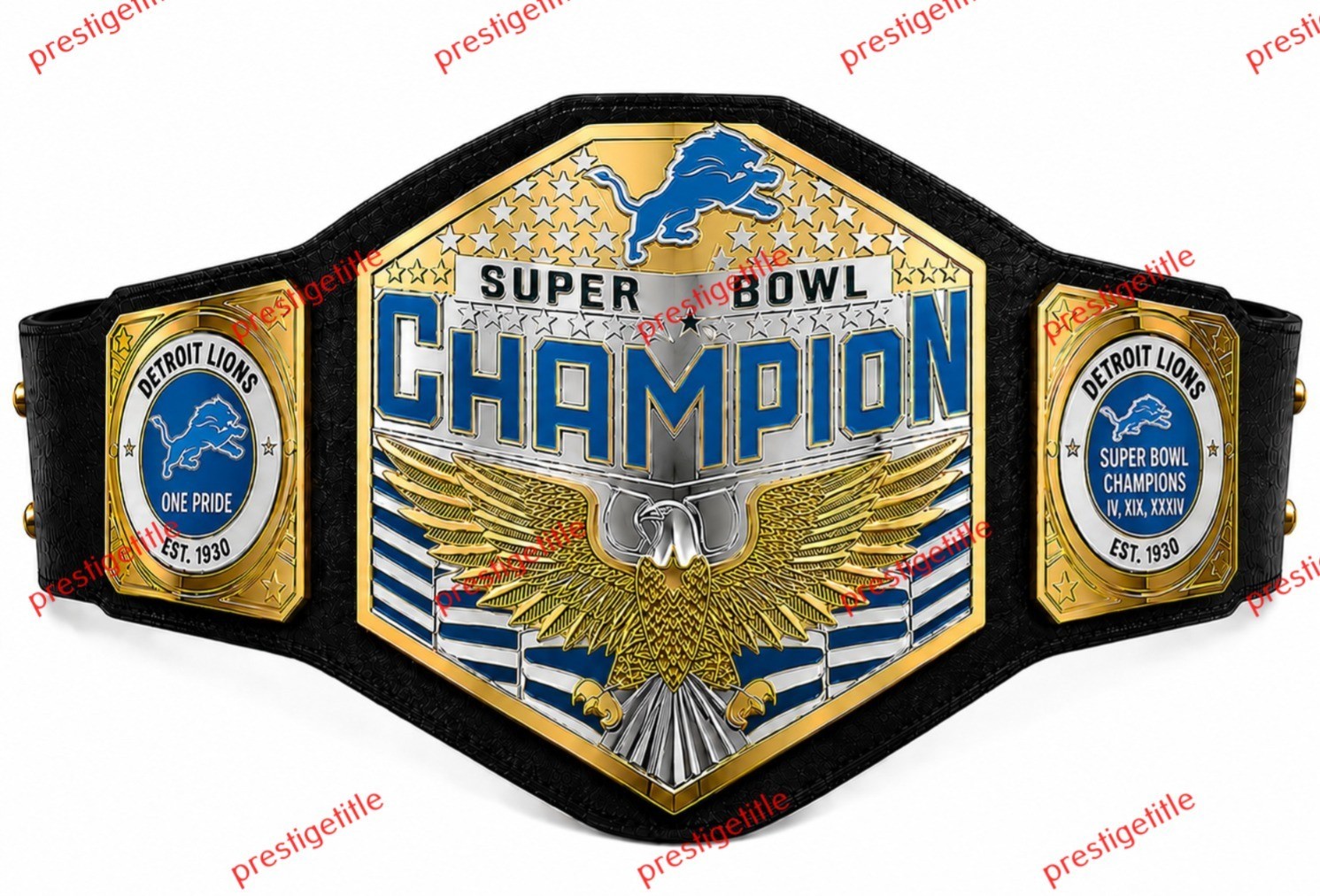 Custom 2026 Detroit Lions championship belt Adult Size 2MM Brass Custom 2026 Detroit Lions championship belt Adult Size 2MM Brass