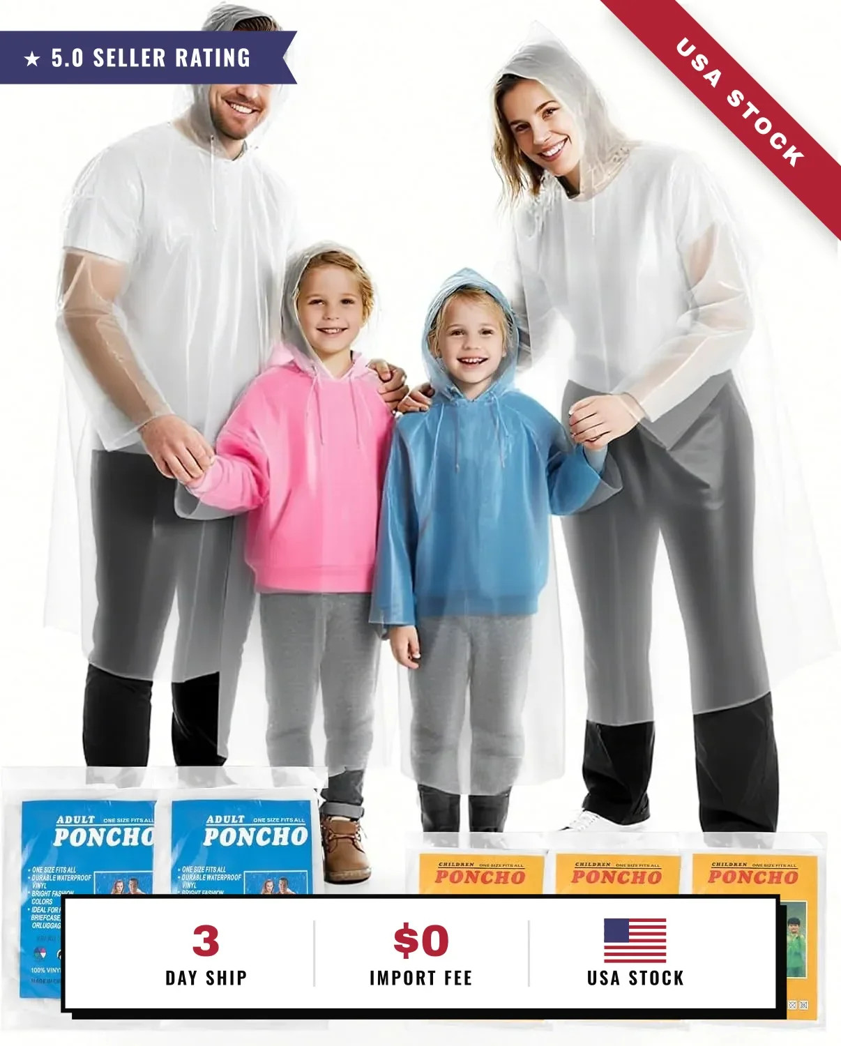 RAINFLOW Disposable Rain Ponchos - Raincoat Clear Waterproof Hood Raincoat RAINFLOW Disposable Rain Ponchos - Raincoat Clear Waterproof Hood Raincoat
