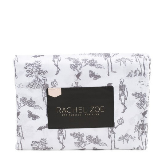 Cynthia Rowley QUEEN sheet set Halloween skeleton butterfly bat picnic sheets NW