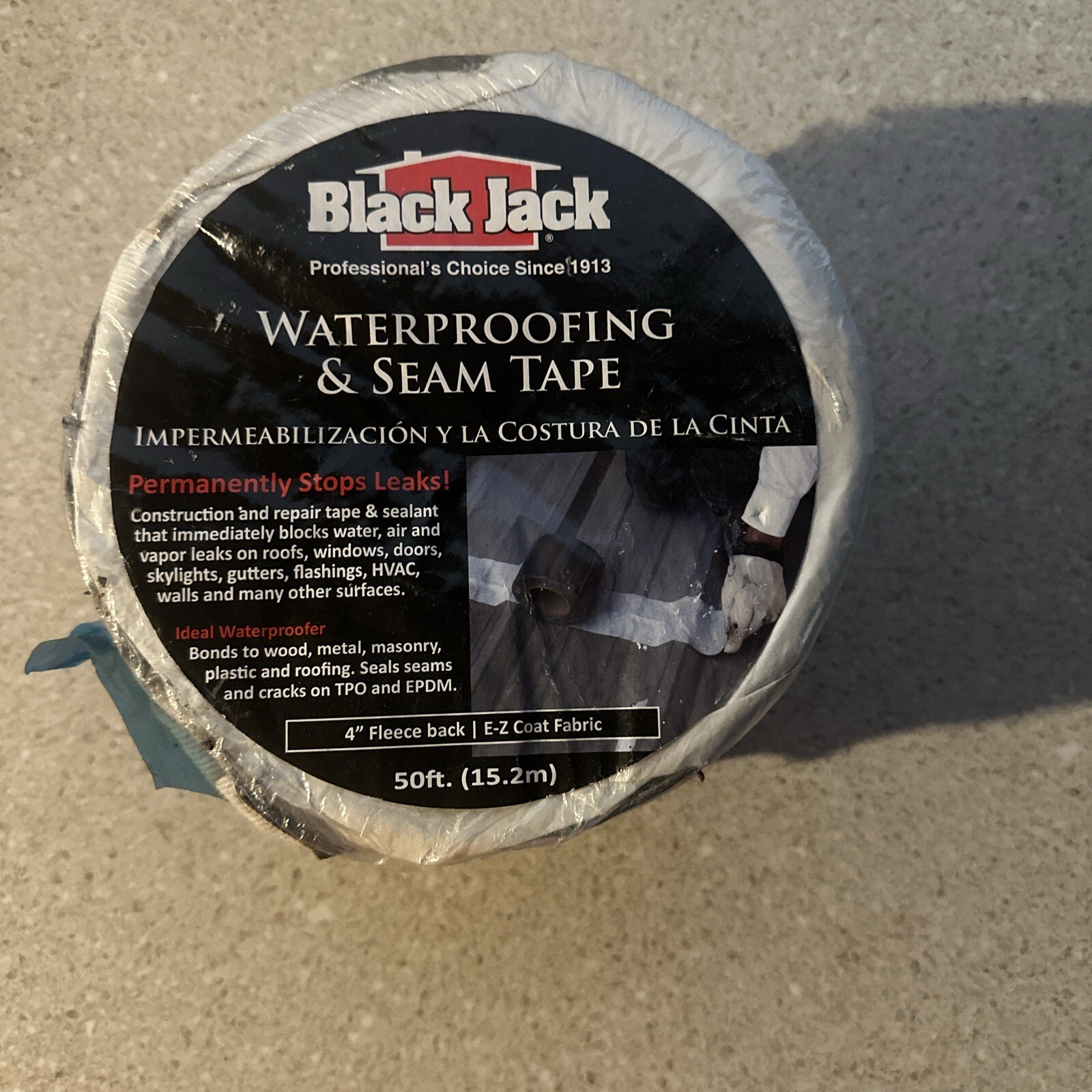 Gardner-Gibson 9086-1-75 BlackJack Waterproofing & Seam Tape, 4 Inch x 50 Feet