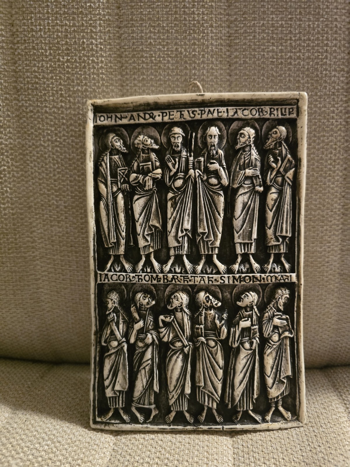 Gorgeous Vintage Wax Tablet Tableaux Icon Style Christ Apostles HTF Collector Gorgeous Vintage Wax Tablet Tableaux Icon Style Christ Apostles HTF Collector