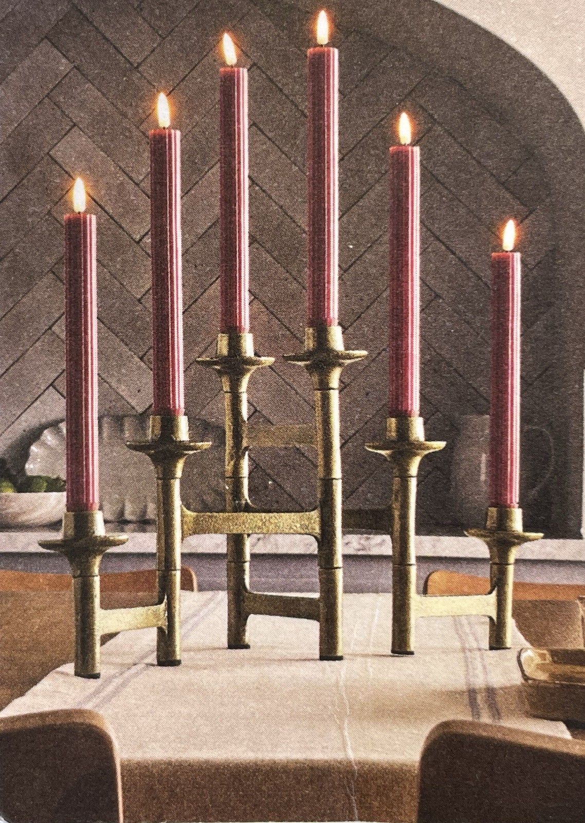 6ct Taper Adjustable Antque Brass Finish Candelabra - Hearth & Hand w/ Magnolia 6ct Taper Adjustable Antque Brass Finish Candelabra - Hearth & Hand w/ Magnolia