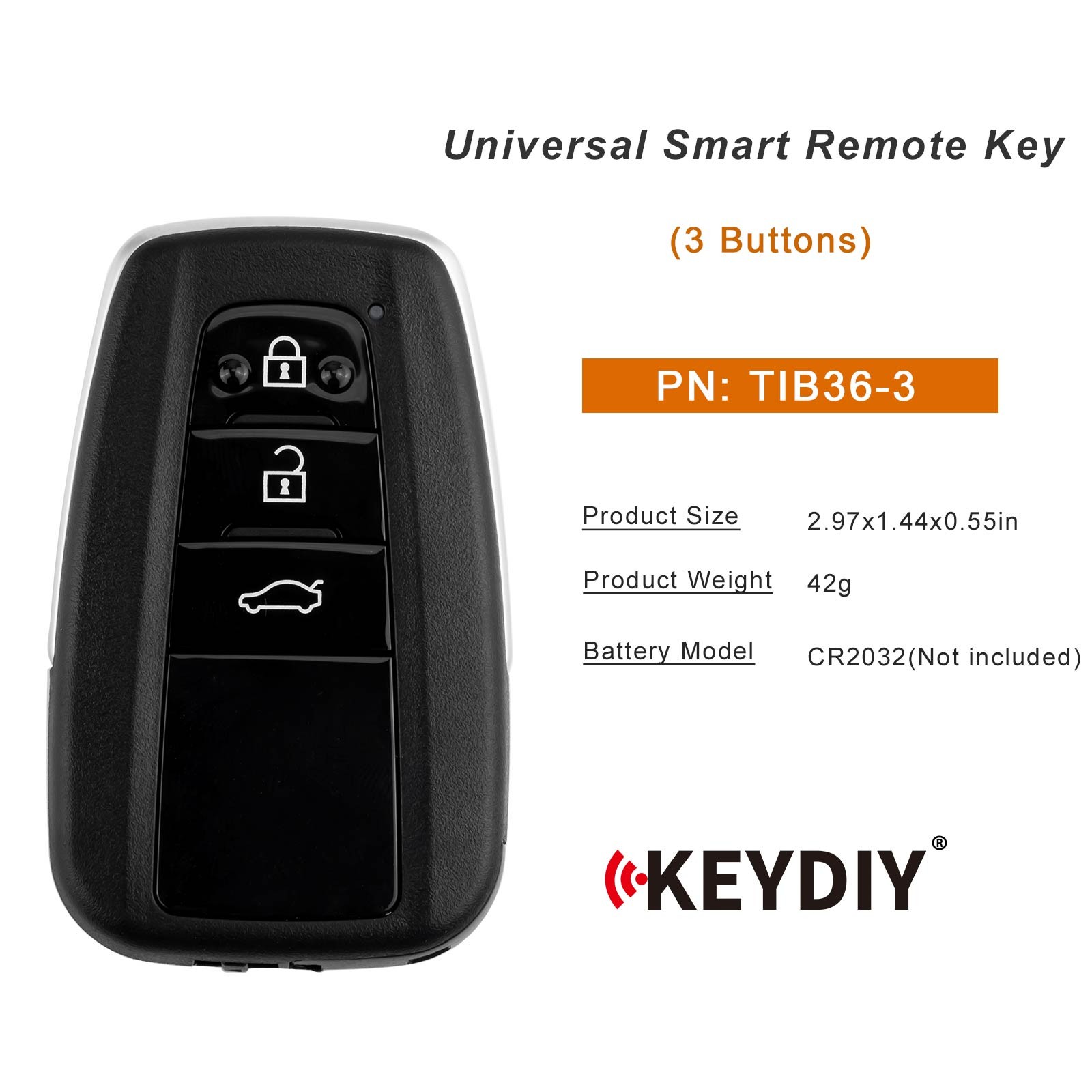 2026 Newest KEYDIY KD TIB36-3 Universal Smart Remote Key for Toyota 3 Buttons