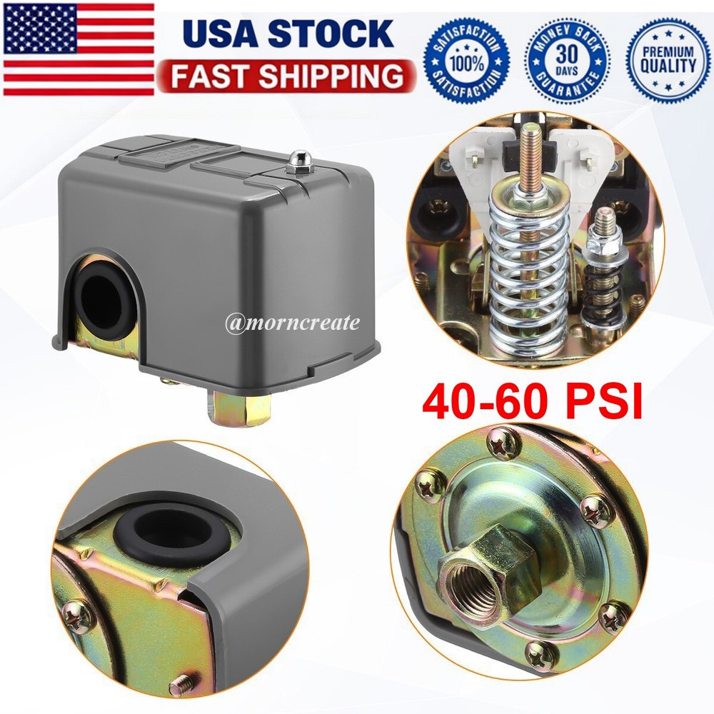 40-60 PSI Well Water Pump Pressure Control Switch Adjustable Double Spring Pole 40-60 PSI Well Water Pump Pressure Control Switch Adjustable Double Spring Pole