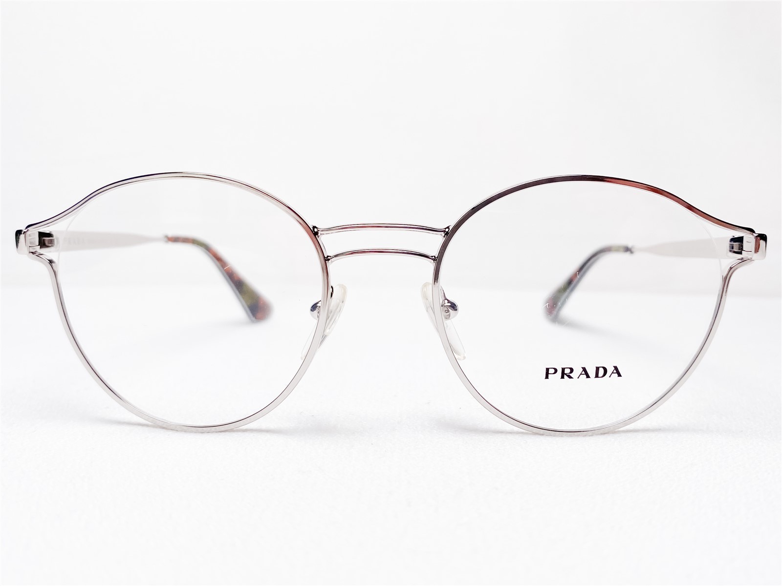 NEW Prada VPR62T 1BC-1O1 Womens Eyeglasses Frames Silver Round Designer 50/19