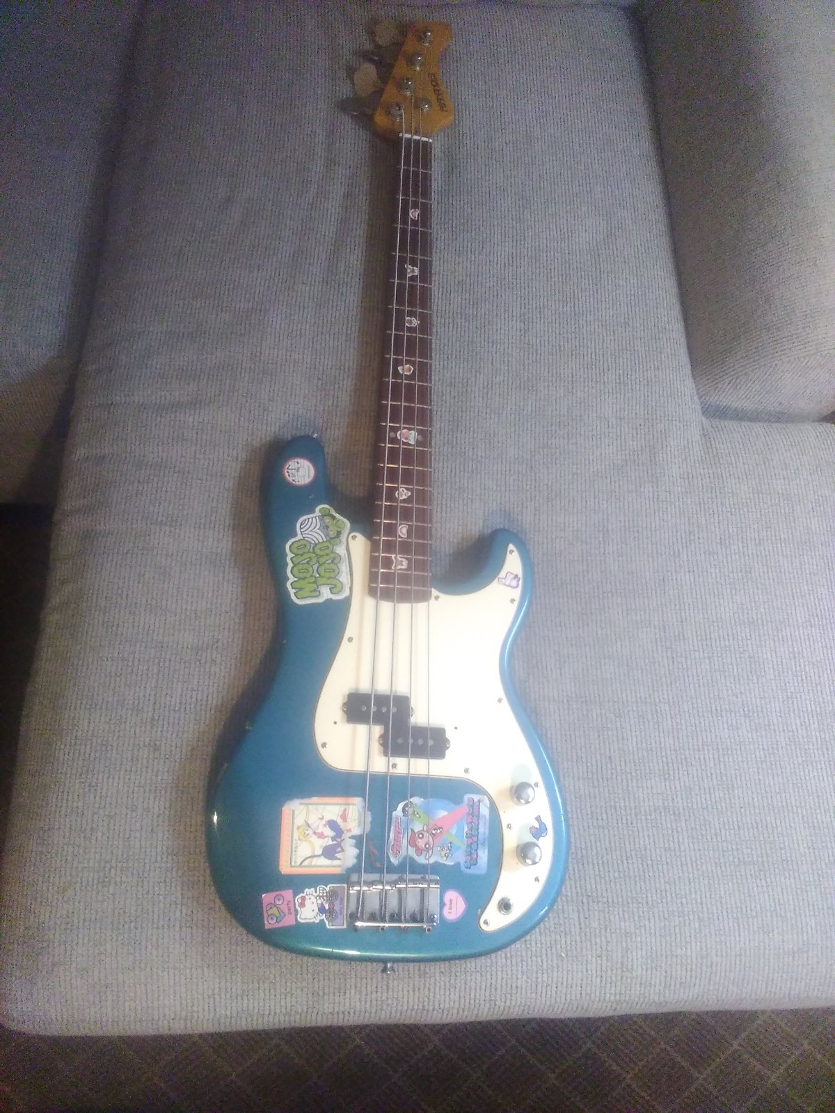 Vintage Fernandes 4-String Electric Bass Guitar Blue w/ Ibanez Gig Bag