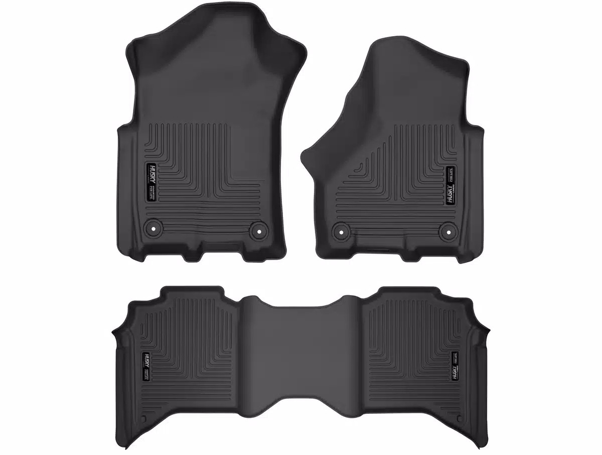 Husky WeatherBeater Front/2nd Row Floor Mats 3pc Fits 19-26 Ram 2500/3500 Blk
