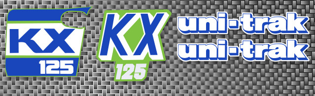 1988 88 Kawasaki KX 125 4pc Radiator Shroud Swingarm Decals Stickers Graphics MX 1988 88 Kawasaki KX 125 4pc Radiator Shroud Swingarm Decals Stickers Graphics MX