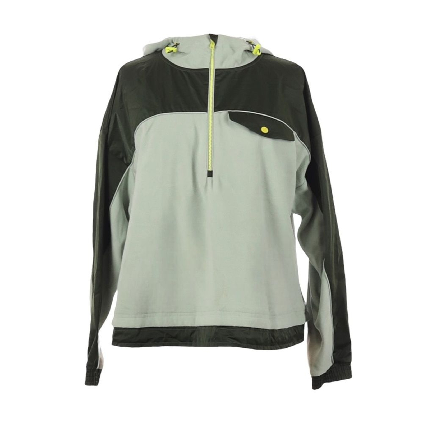 Athleta Zion Green Microfleece 1/2 Zip Oversized Boxy Fit Jacket Size XL Retro