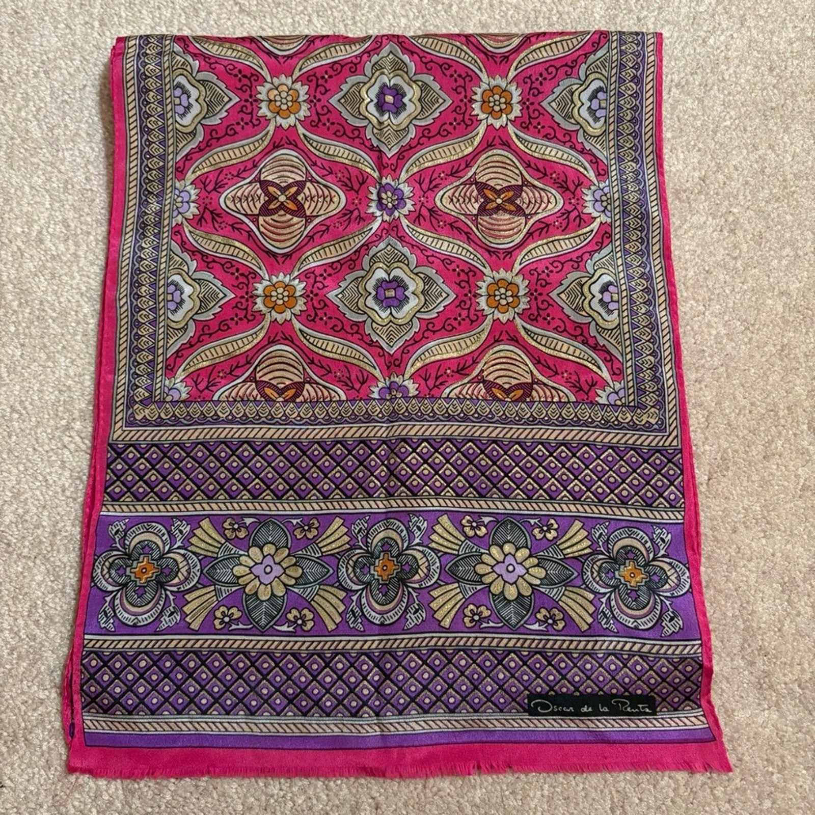 Vintage Oscar de la Renta Silk Scarf Vintage Oscar de la Renta Silk Scarf