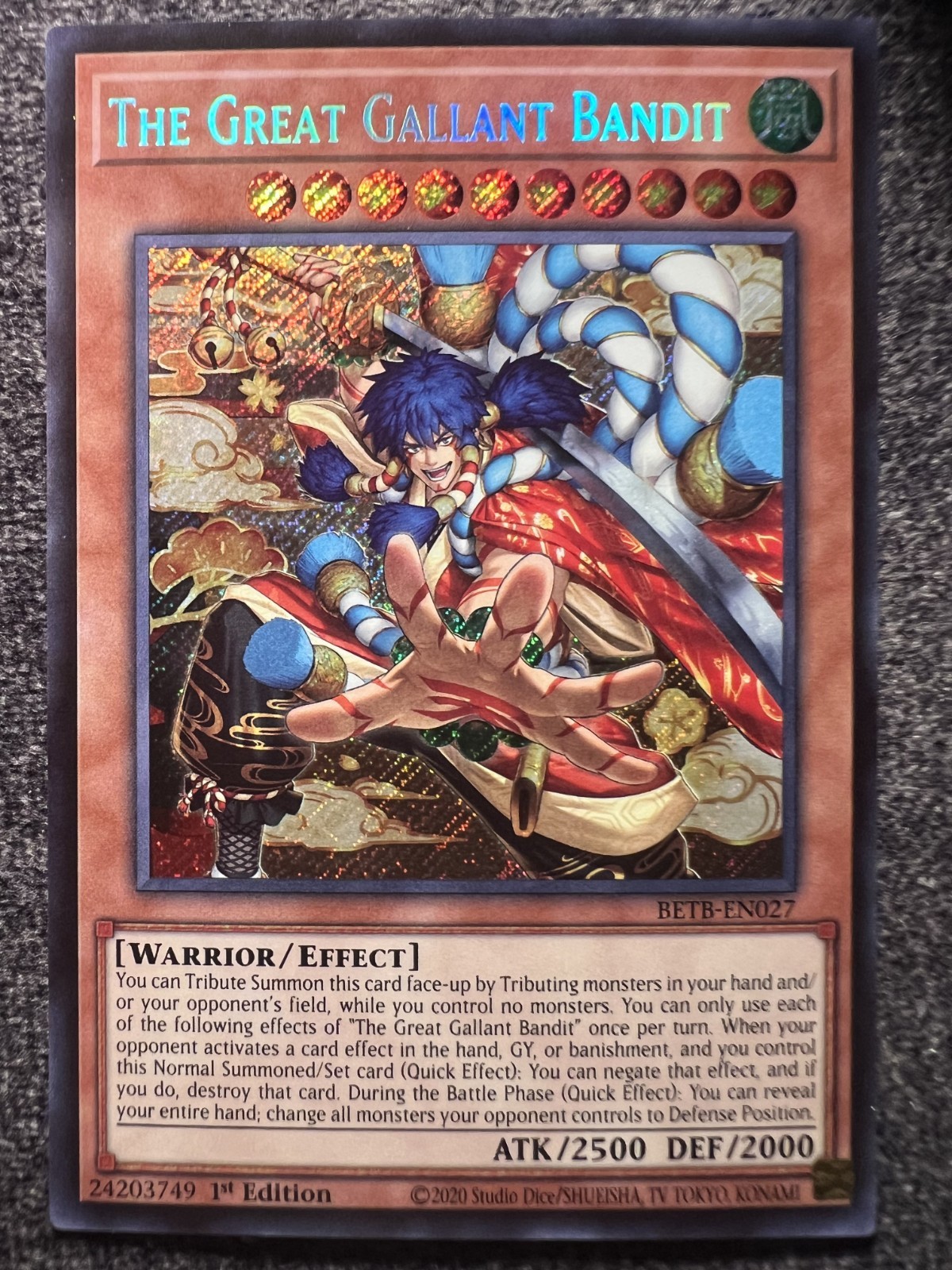 Yugioh The Great Gallant Bandit BETB-EN027 Secret Rare 1st Edition NM