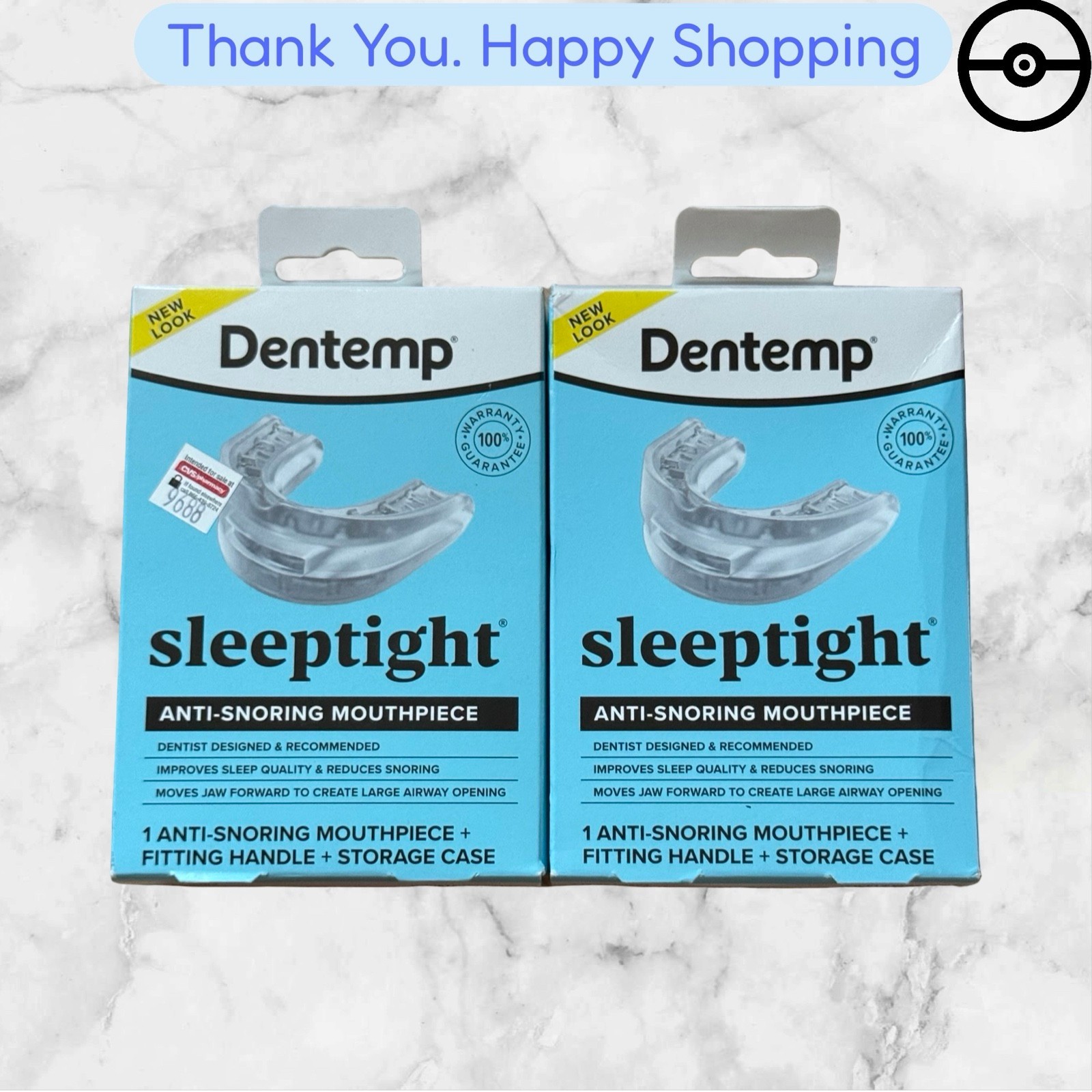 LOT OF 2 PACK DENTEMP SLEEP TIGHT MOUTHPIECE, ANTI-SNORING CUSTOM FIT MOUTHPIECE LOT OF 2 PACK DENTEMP SLEEP TIGHT MOUTHPIECE, ANTI-SNORING CUSTOM FIT MOUTHPIECE
