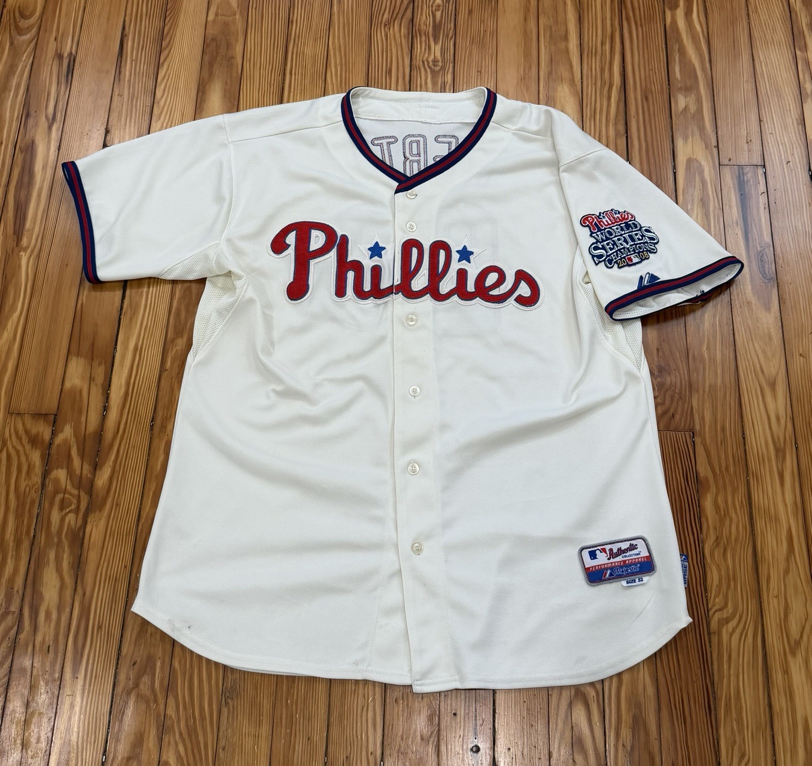 Philadelphia Phillies Jayson Werth Jersey Majestic 52 2008 World Series VTG Philadelphia Phillies Jayson Werth Jersey Majestic 52 2008 World Series VTG