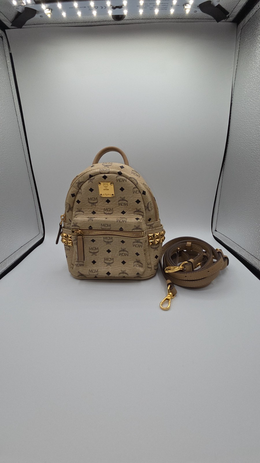Pre-owned MCM Stark X-Mini Side Studs Backpack
