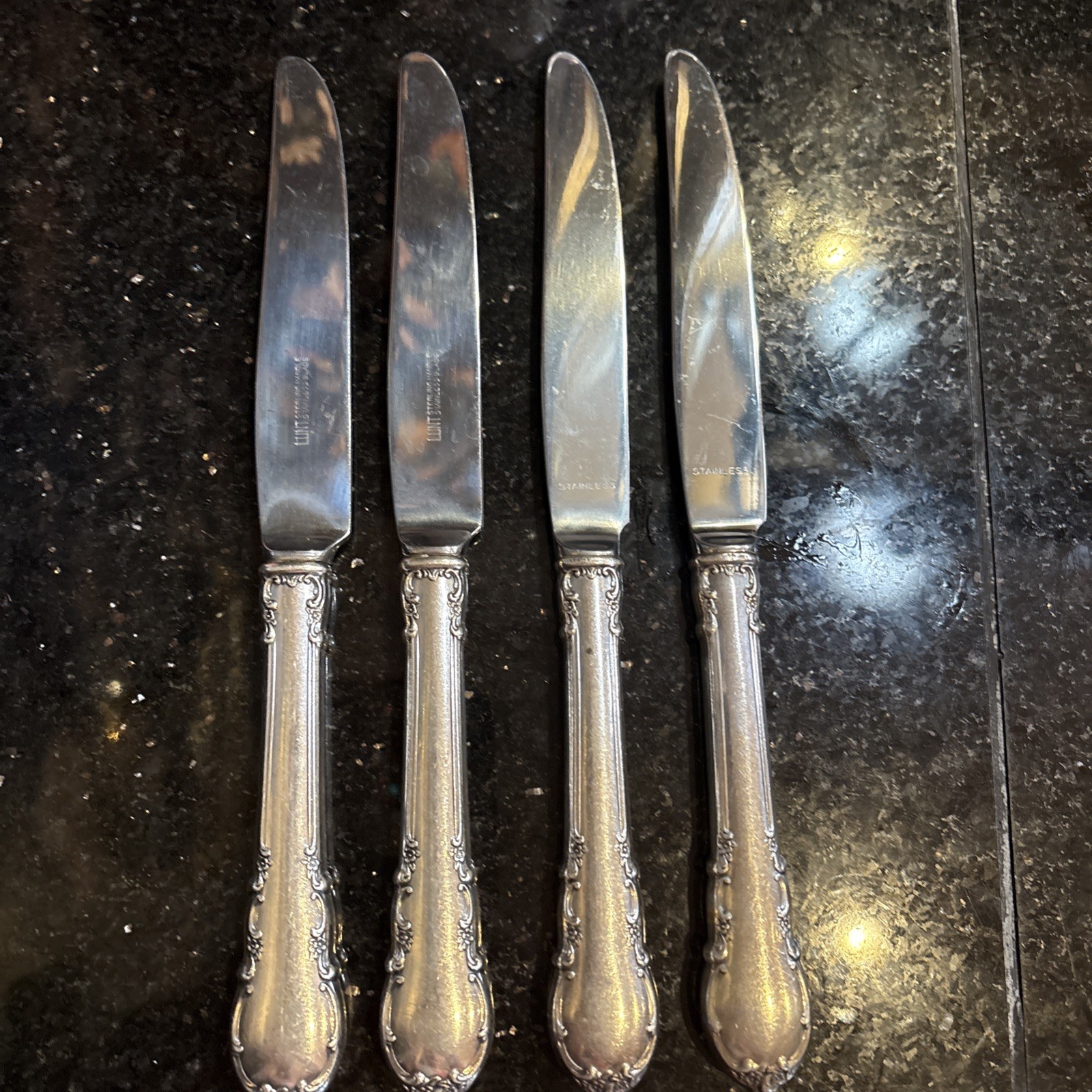 4 Piece Lunt Modern Provencial Sterling Silver Hollow Handle French Knife Set 4 4 Piece Lunt Modern Provencial Sterling Silver Hollow Handle French Knife Set 4
