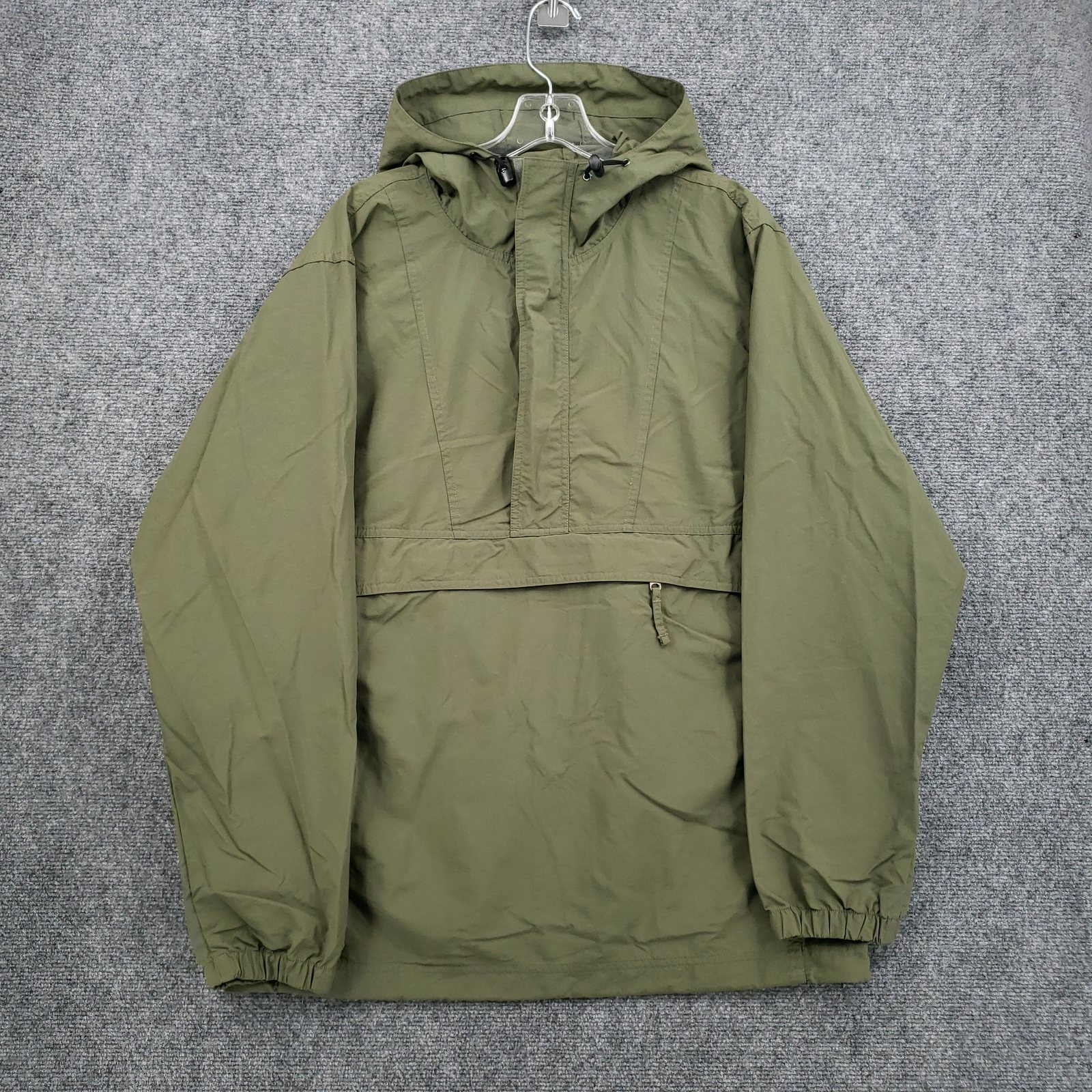 LL Bean Mountain Classic Anorak Jacket Mens M Medium Olive Green Hooded Pullover LL Bean Mountain Classic Anorak Jacket Mens M Medium Olive Green Hooded Pullover