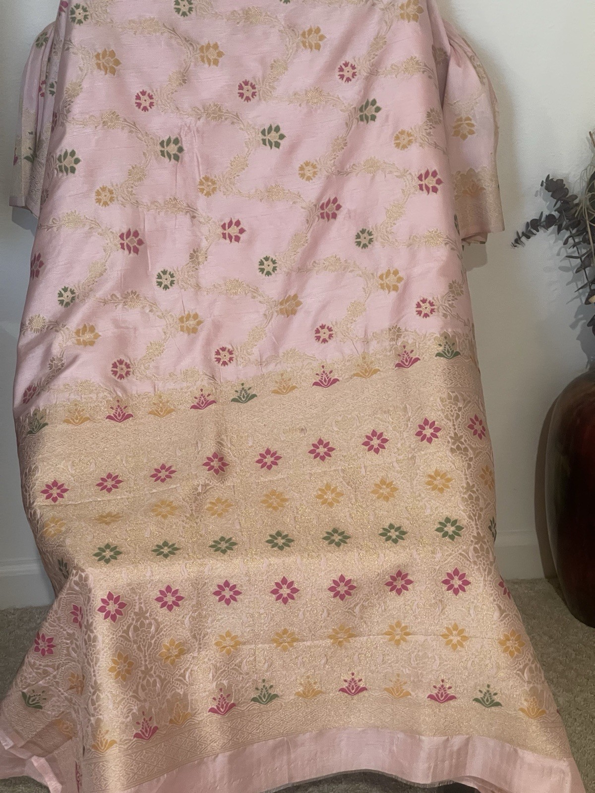 Gorgeous Baby Pink Benarasi Silk Saree With Running Bp Gorgeous Baby Pink Benarasi Silk Saree With Running Bp