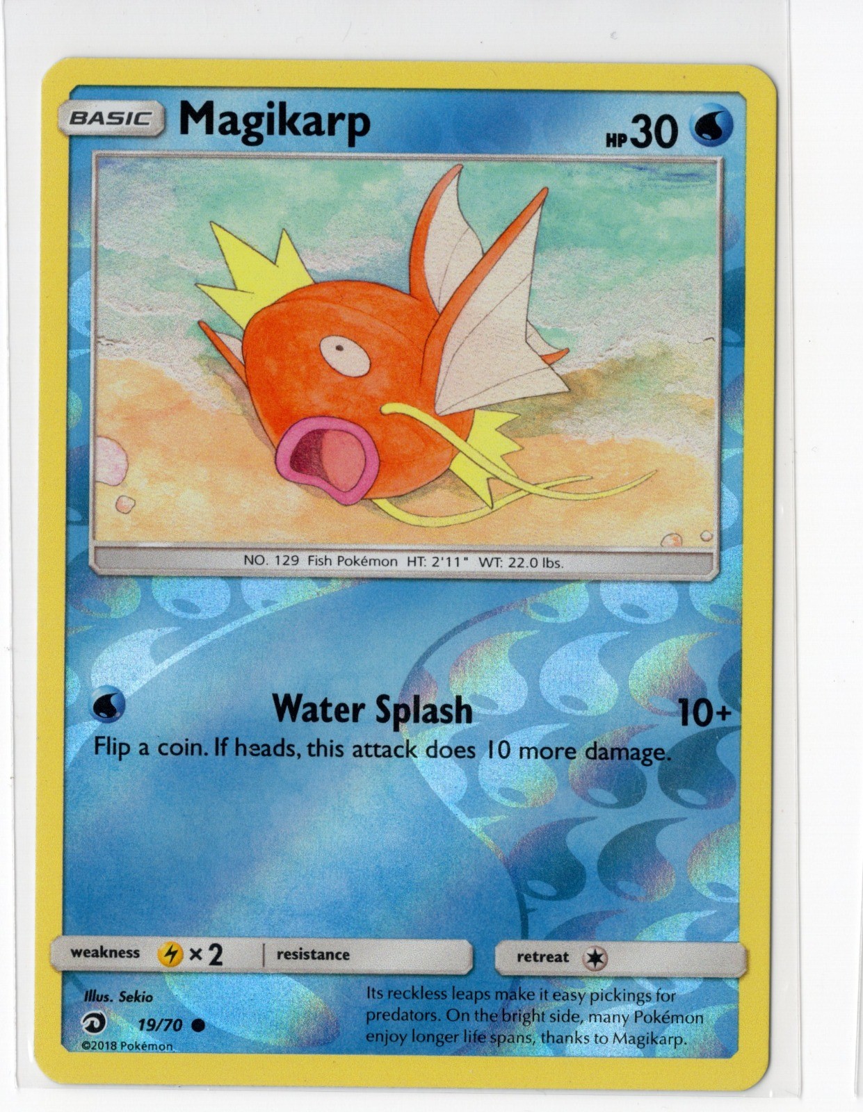 Pokemon Magikarp Reverse Holo Dragon Majesty 19/70 NM Vintage Pokemon Magikarp Reverse Holo Dragon Majesty 19/70 NM Vintage