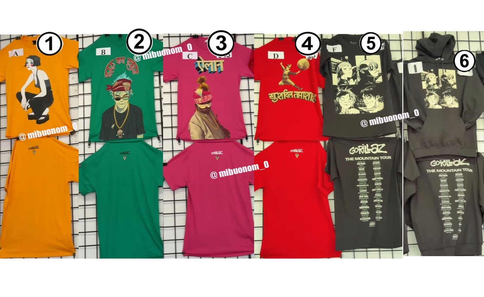 Gorillaz Mountain Tour Merch 2026 Reprint T-Shirt or Hoodie