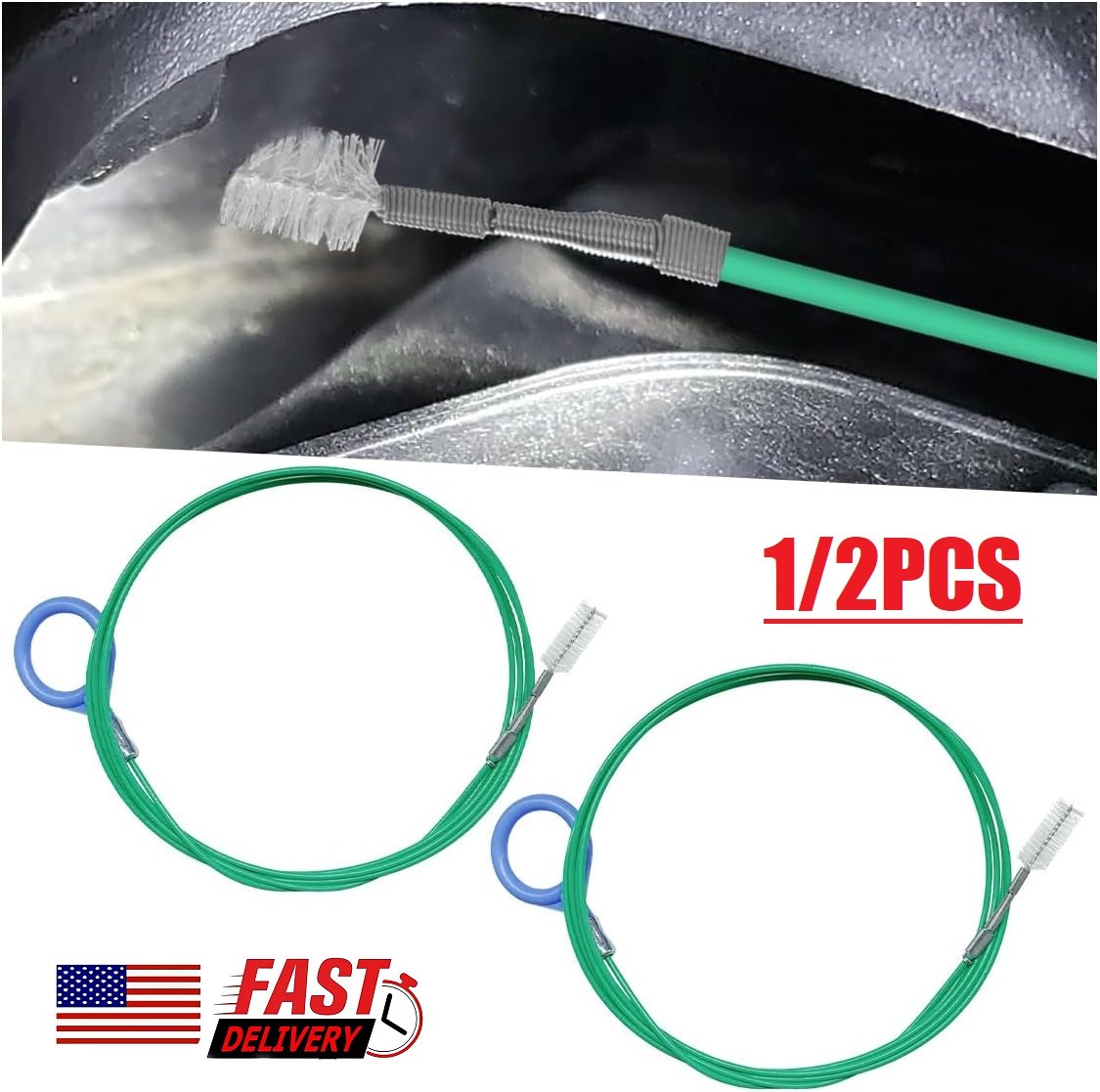 2×3M Flexible Drain Hole Cleaning Brush Car Drain Dredge Tool Sunroof Drain Pipe