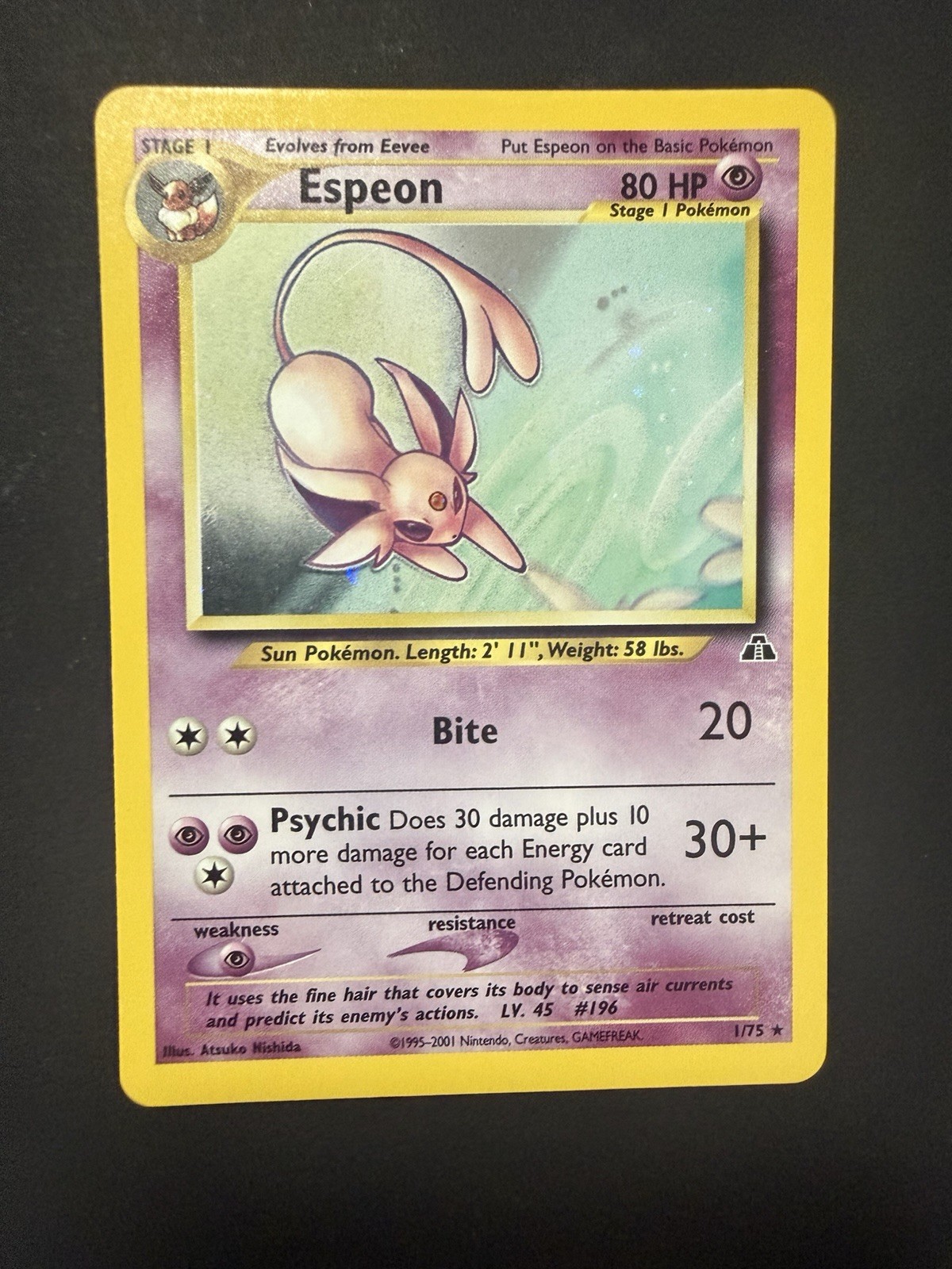 Espeon Neo Discovery #1/75 Holo Rare English 2001 NM Espeon Neo Discovery #1/75 Holo Rare English 2001 NM
