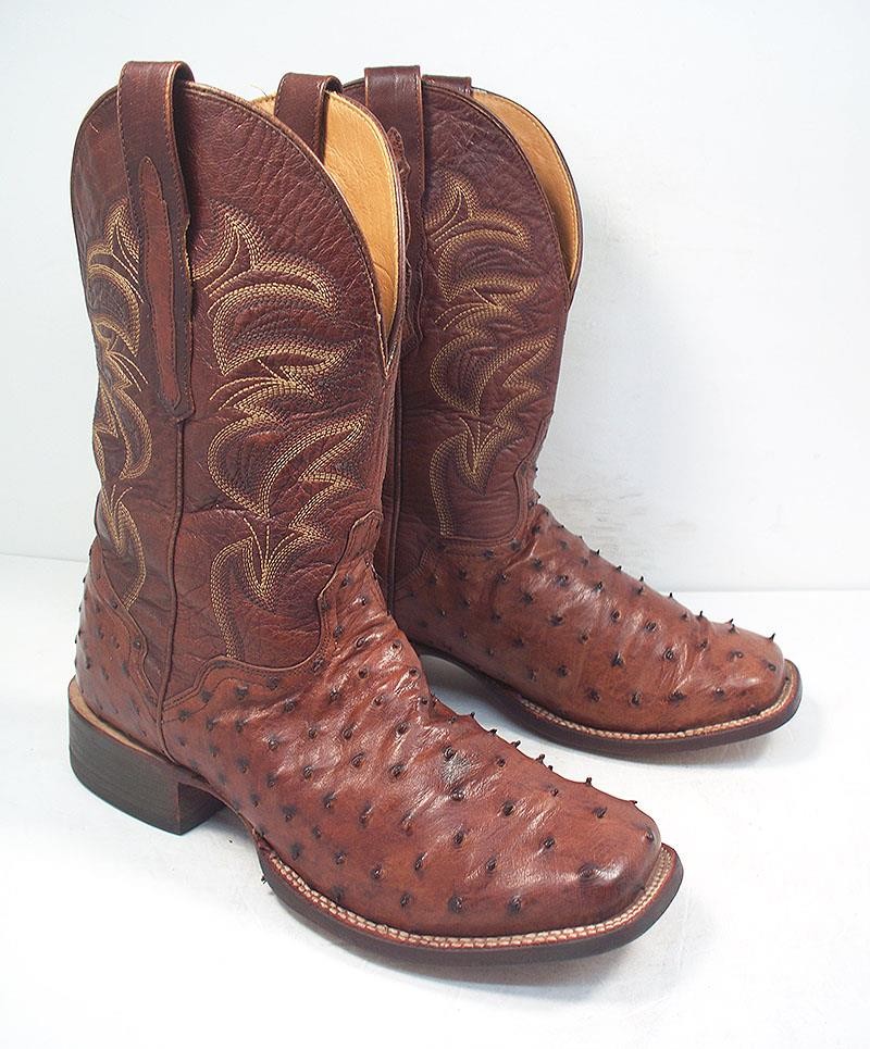 EL DORADO MEN\'S 9 D HANDMADE FULL QUILL OSTRICH STOCKMAN BOOTS SQUARE TOE EL DORADO MEN\'S 9 D HANDMADE FULL QUILL OSTRICH STOCKMAN BOOTS SQUARE TOE