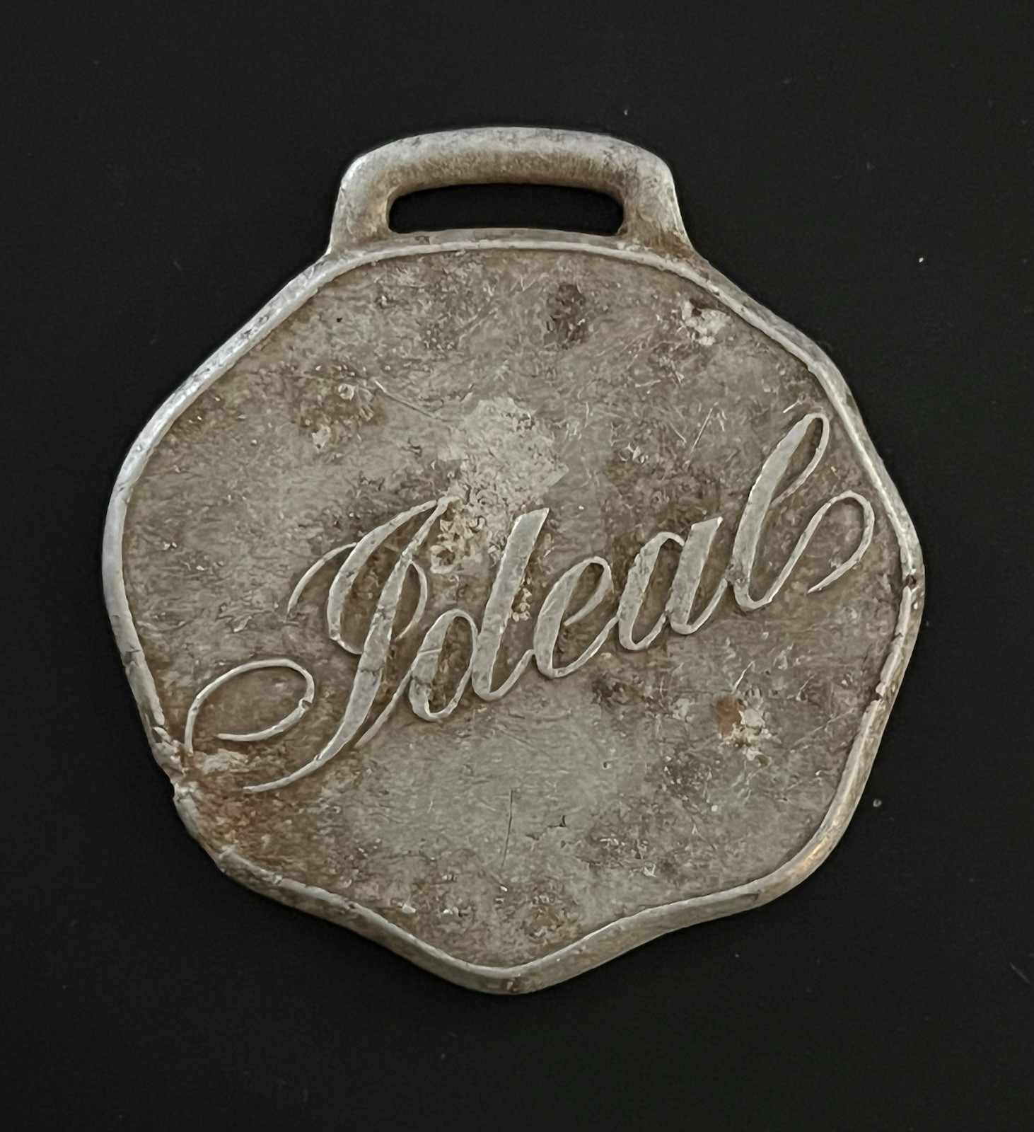RARE-Antique  Ideal Watch FOB Cape Girardeau, Missouri Aluminum Pocket Watch Fob