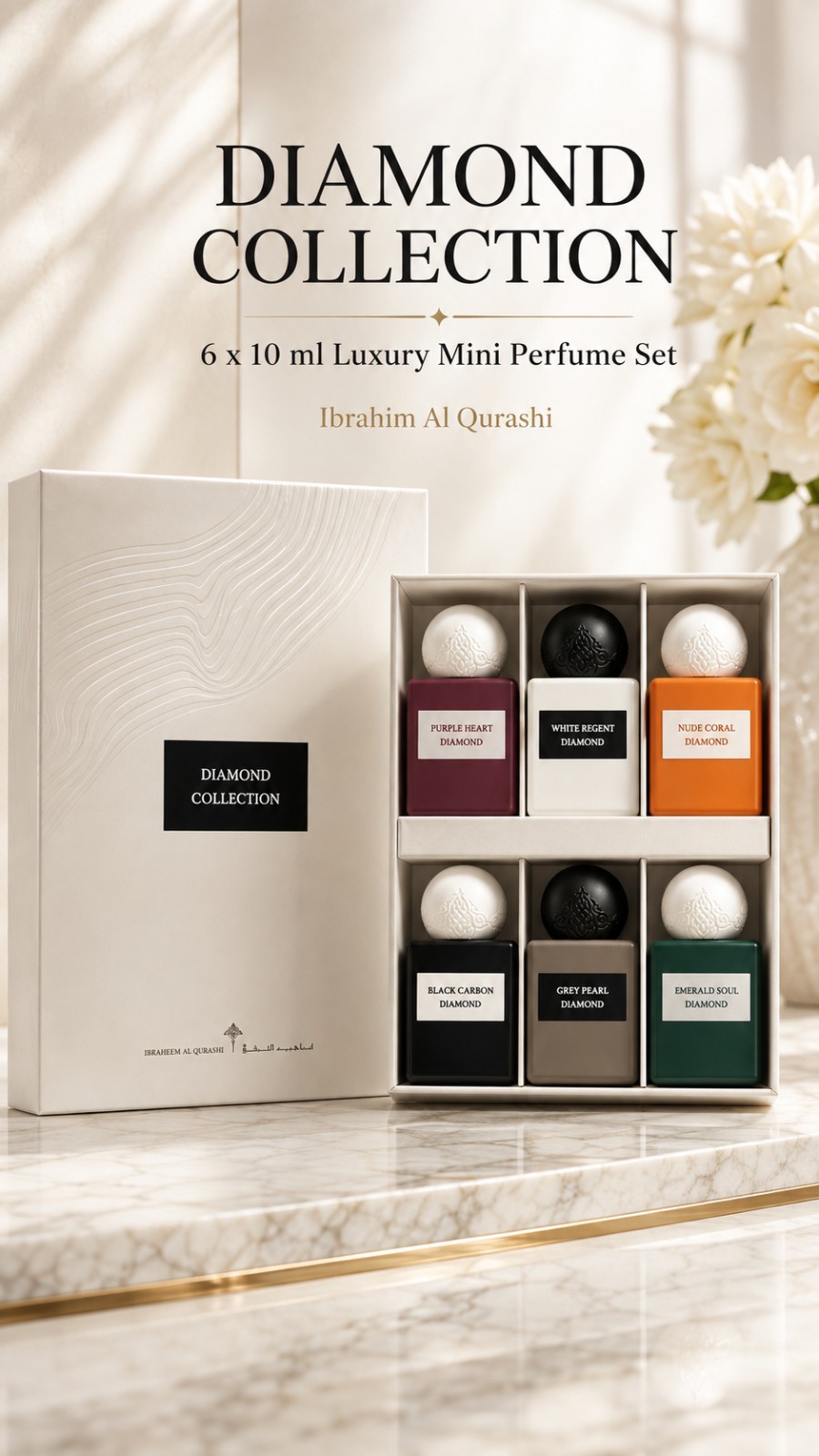 Ibrahim Al Qurashi Diamond Mini Collection 6x10ml Perfume Gift Set Ibrahim Al Qurashi Diamond Mini Collection 6x10ml Perfume Gift Set