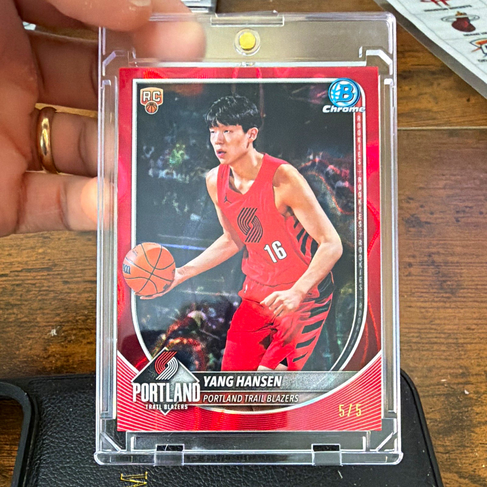 2024-25 Topps Bowman Chrome Rookie YANG HANSEN 5/5 Trail Blazers BCV-16 2024-25 Topps Bowman Chrome Rookie YANG HANSEN 5/5 Trail Blazers BCV-16