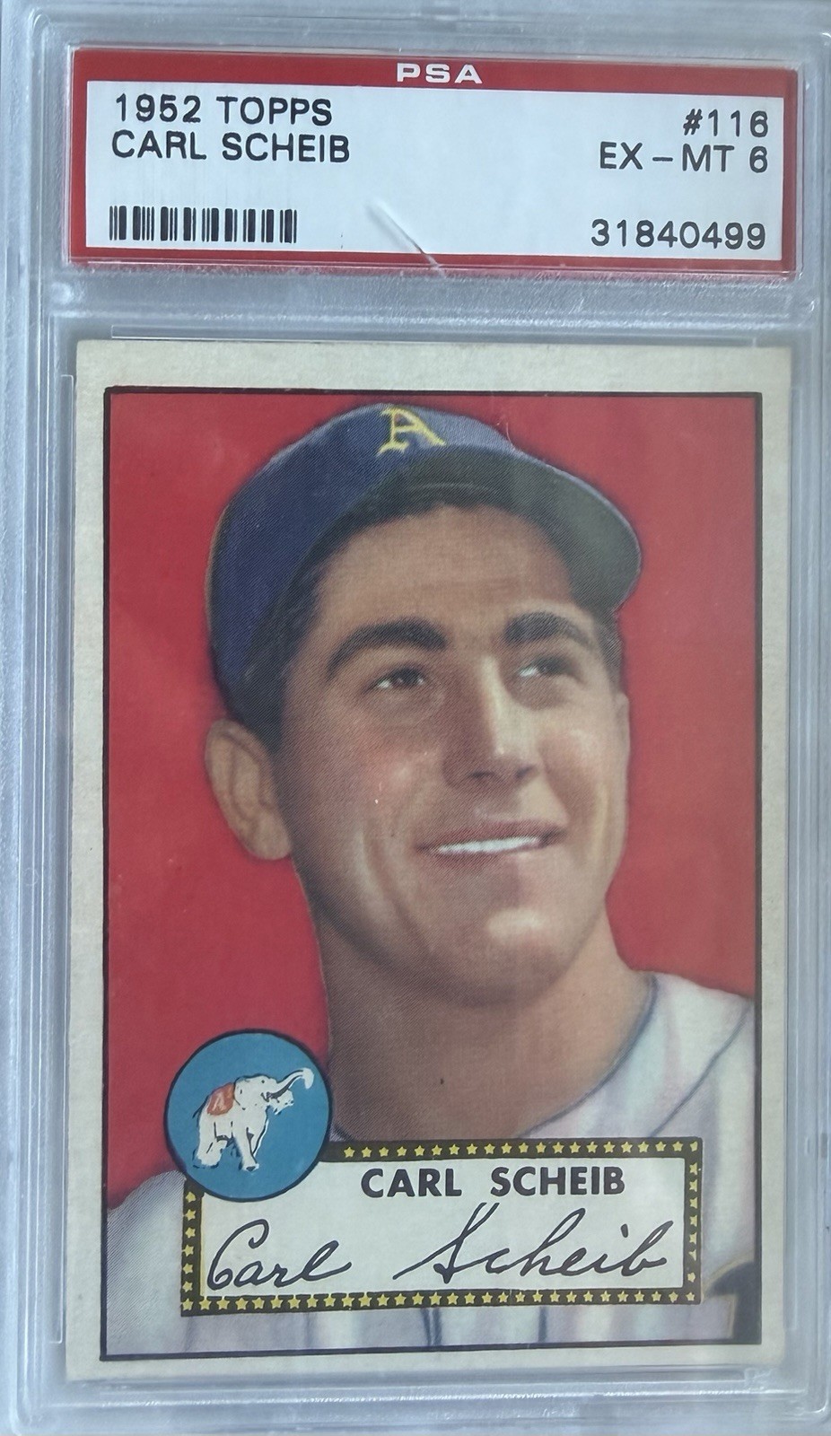1952 Topps Set Break #116 Carl Scheib - PSA 6 (EX-MT) 1952 Topps Set Break #116 Carl Scheib - PSA 6 (EX-MT)