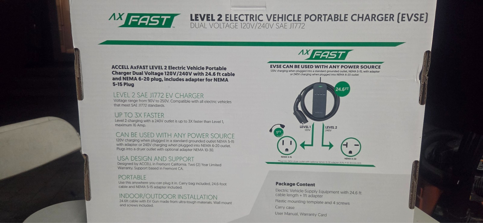 Accell AX Fast Level 2 EV Portable Accell AX Fast Level 2 EV Portable