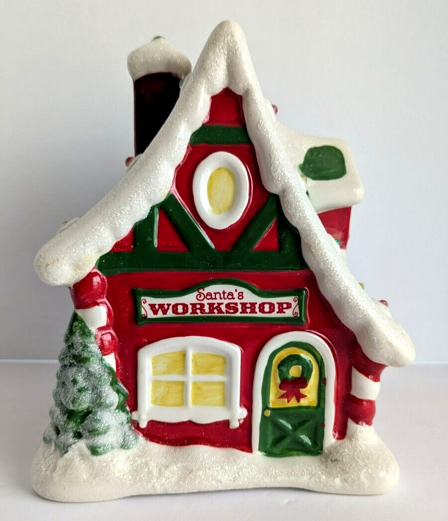 Hallmark Christmas Santa\'s Workshop Ceramic Musical  Lights 6.5x 6.5x 8.5in 2012