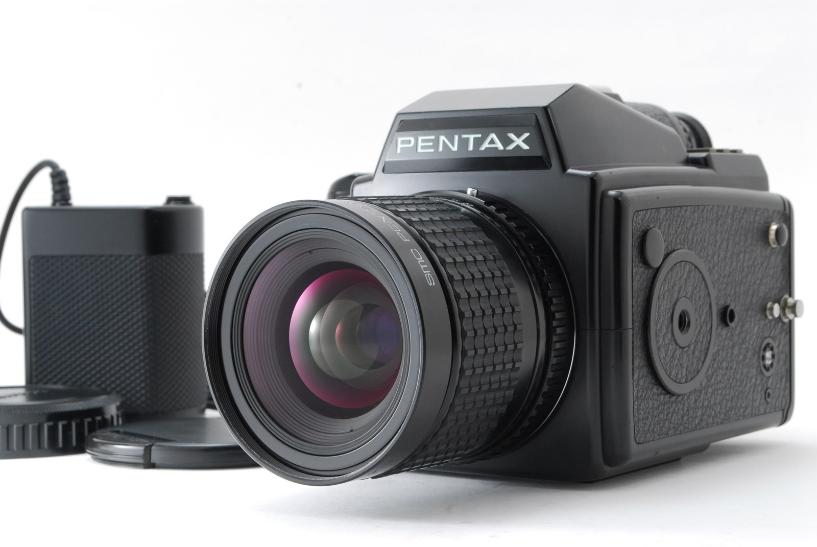 [Exc+5] Pentax 645 Camera SMC A 45mm F2.8 Lens 120 Film Back + Remote From JAPAN