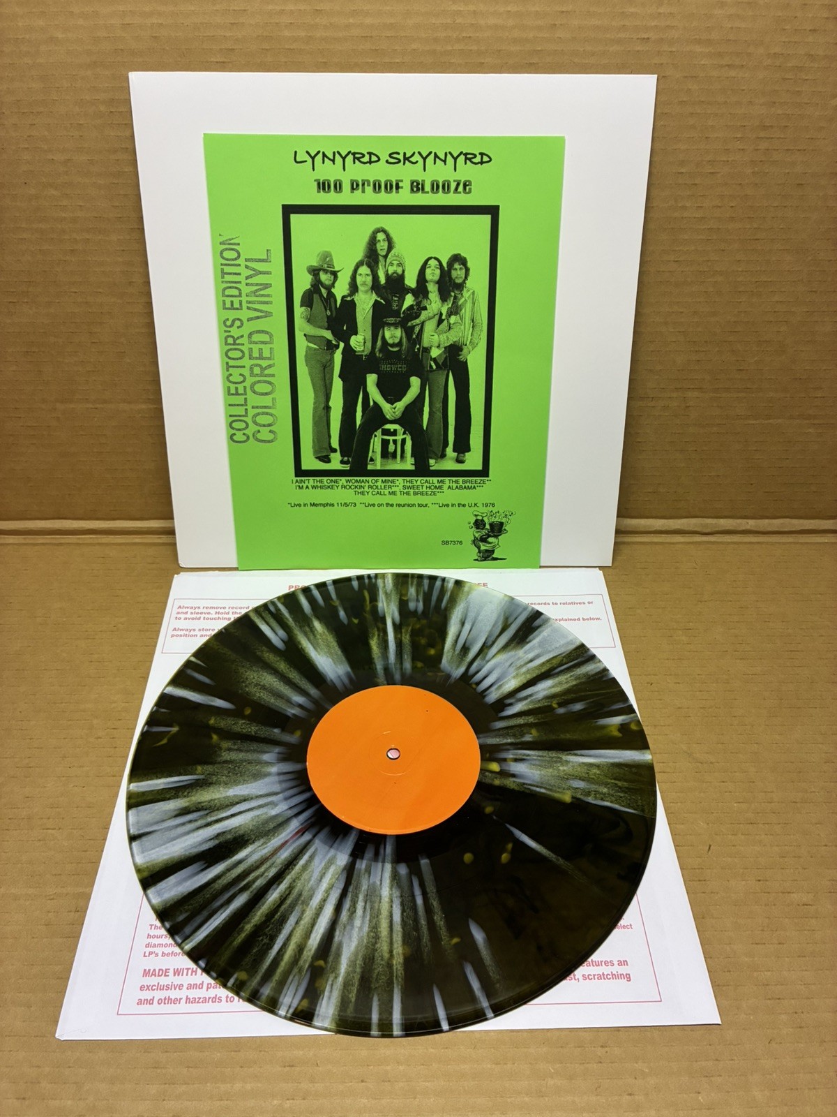 Lynyrd Skynyrd - 100 PROOF BLOOZE - LP. MEMPHIS 1973, CARDIFF 1976. Multicolored