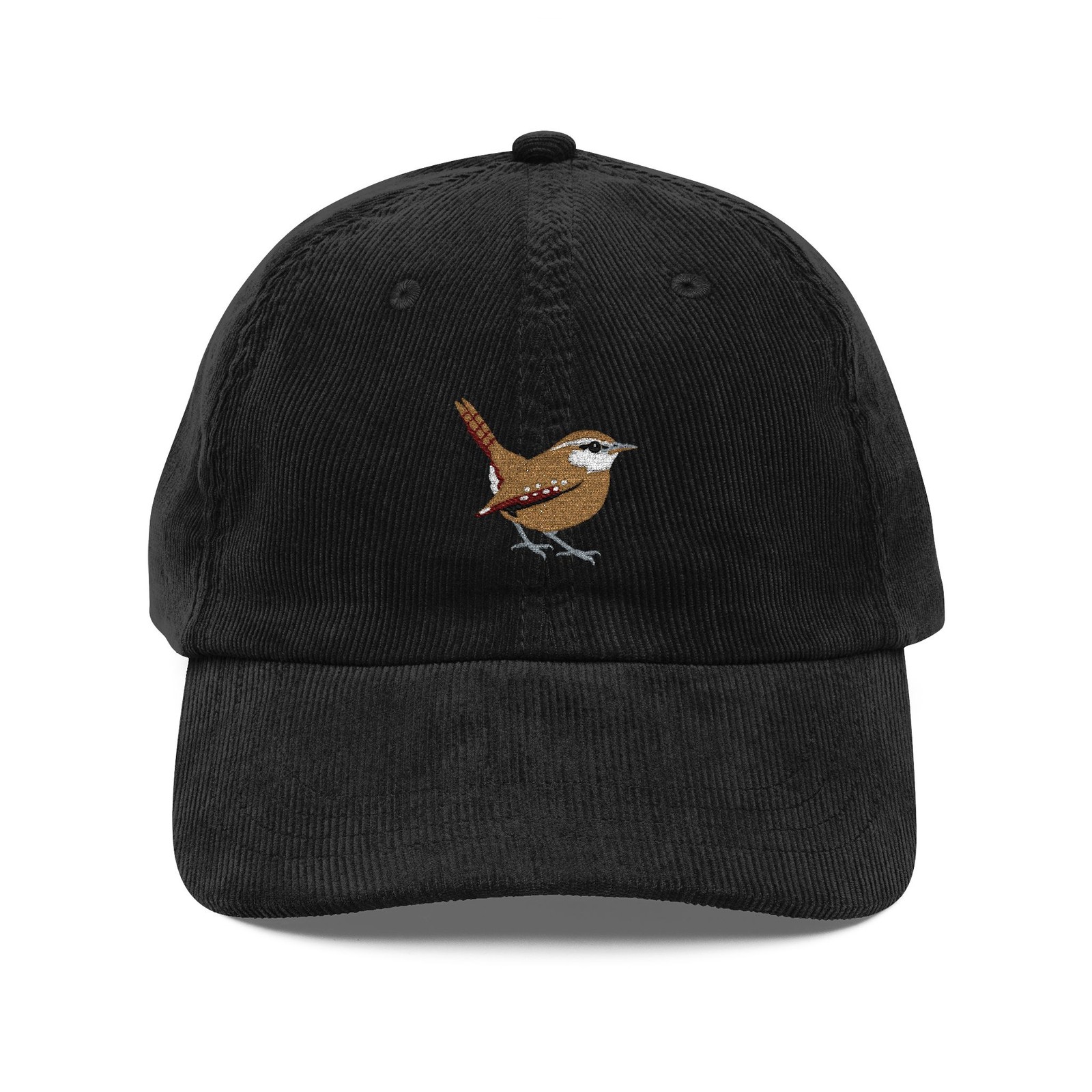 Carolina Wren Embroidered Vintage Corduroy Cap (Embroidery)