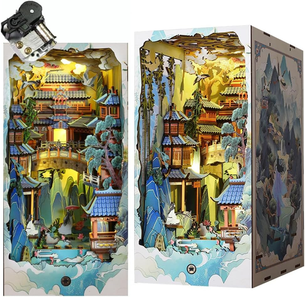 DIY Book Nook Kit, DIY Miniature Dollhouse Booknook Kit, 3D Wooden Puzzle DIY Book Nook Kit, DIY Miniature Dollhouse Booknook Kit, 3D Wooden Puzzle