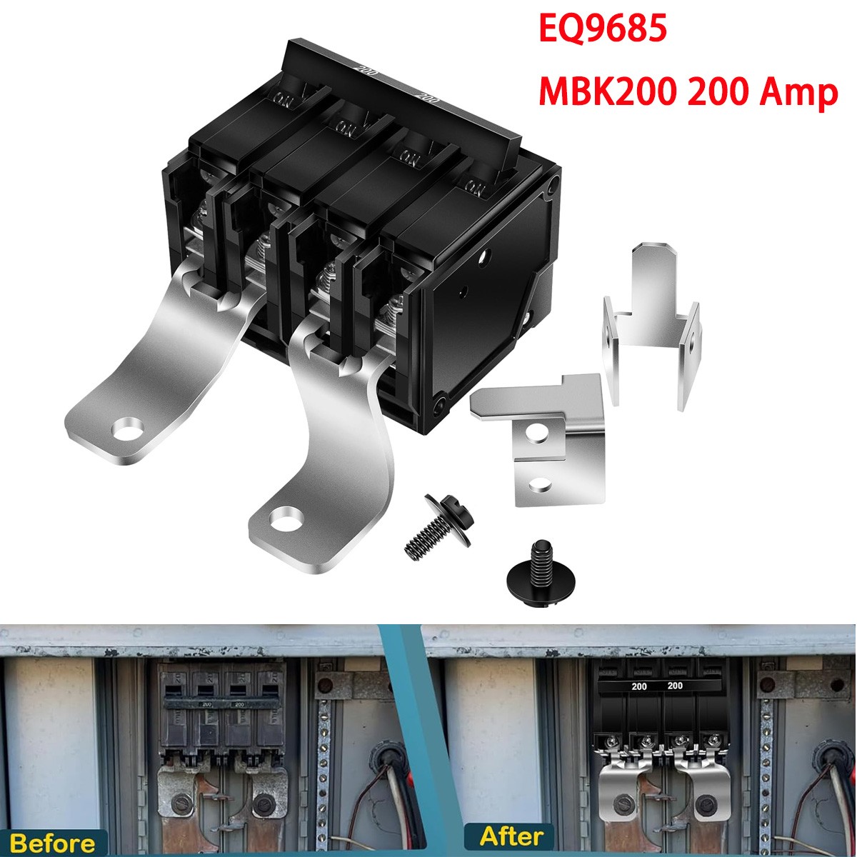 Siemens 200 Amp 2-Pole Main Breaker MBK200 Kit Replaces EQ9685 for EQ Load Cente