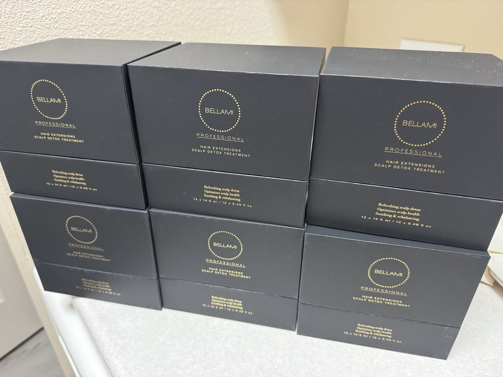 Bellami Hair Extensions Scalp Detox Treatment 6 Boxes. Total Of 72 Bellami Hair Extensions Scalp Detox Treatment 6 Boxes. Total Of 72