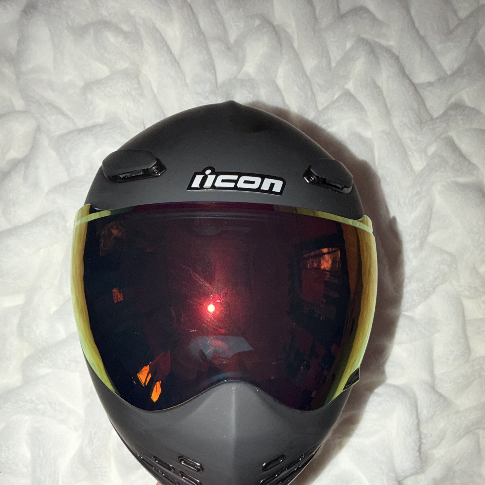 Icon Domain Cornelius Helmet Rubatone Black Sz L Near flawless red visor $350 Icon Domain Cornelius Helmet Rubatone Black Sz L Near flawless red visor $350