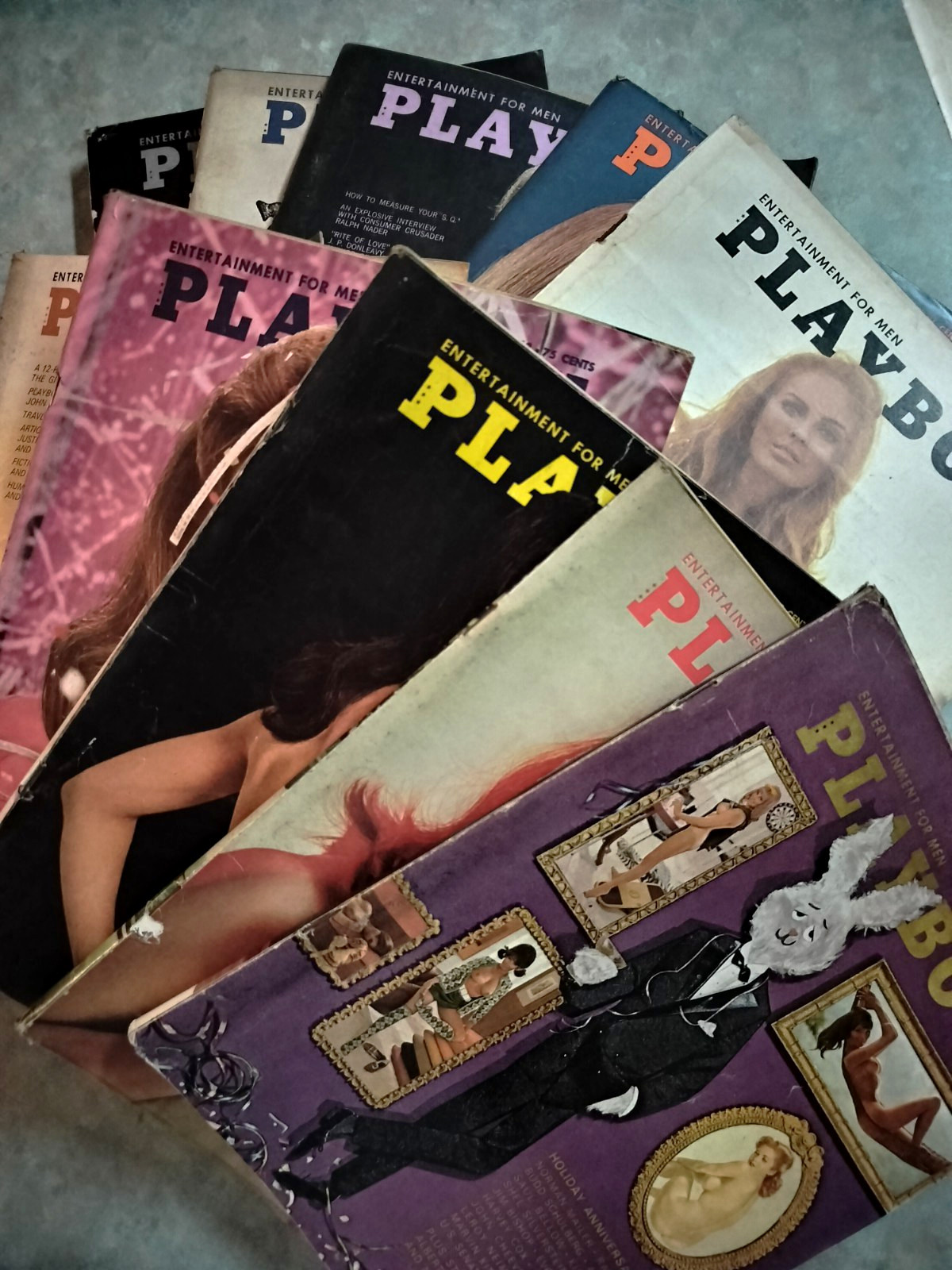 Vintage 1968 Playboy Magazine Lot – Centerfolds in Each Issue – Hugh Hefner