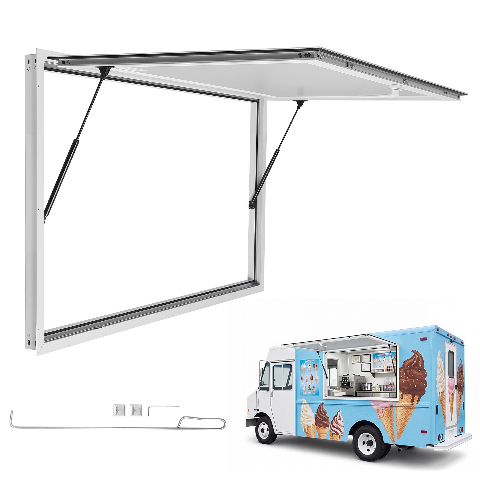 VEVOR 60x36 in Concession Window Aluminum Alloy Frame Service Window Food Truck